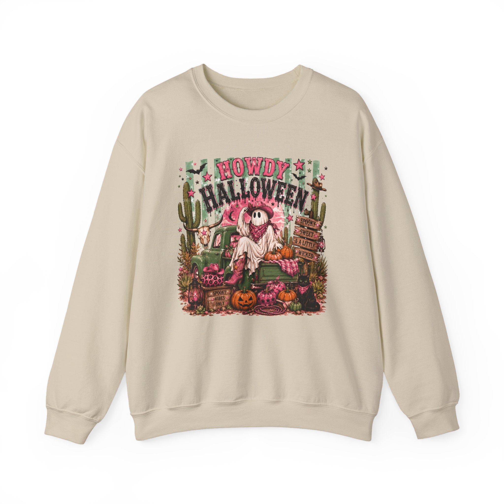 Howdy Halloween Crewneck Sweatshirt – Southwestern Ghost Pumpkin Fall Sweatshirt