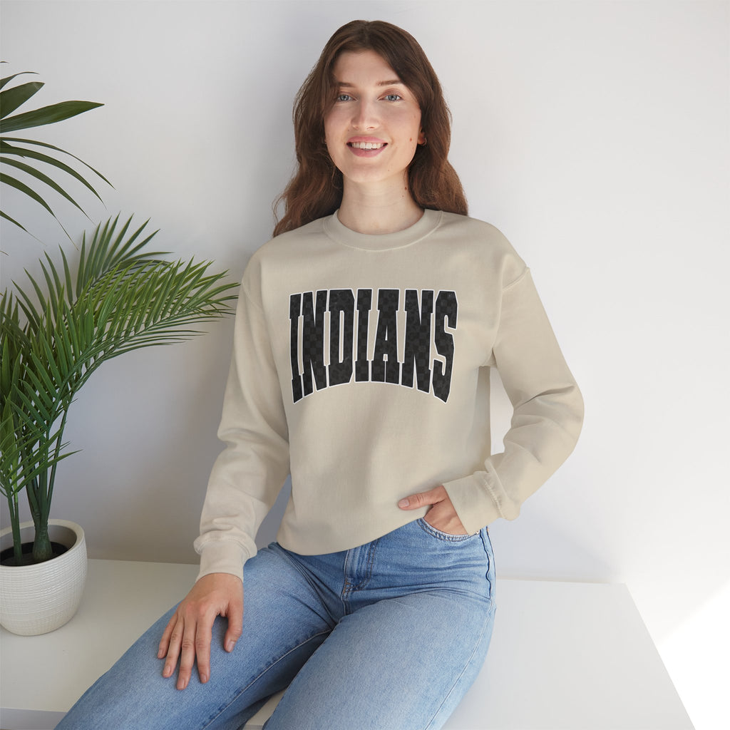 Indians Crewneck Sweatshirt — Vintage Collegiate Logo Pullover