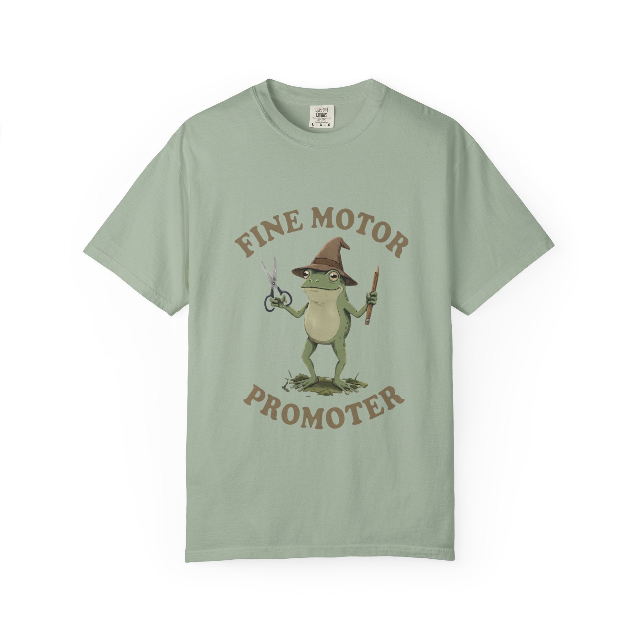Fine Motor Promoter T-Shirt — Cute Frog Teacher Occupational Therapy Tee