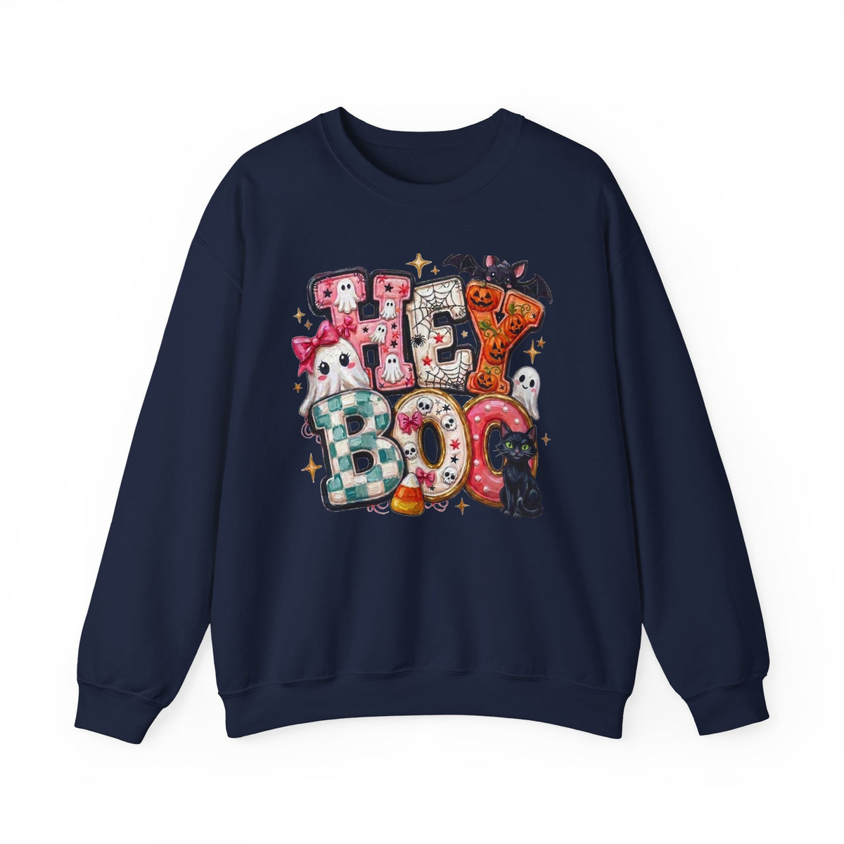 Halloween 'Boo!' Crewneck Sweatshirt – Cute Ghosts & Candy Halloween Pullover