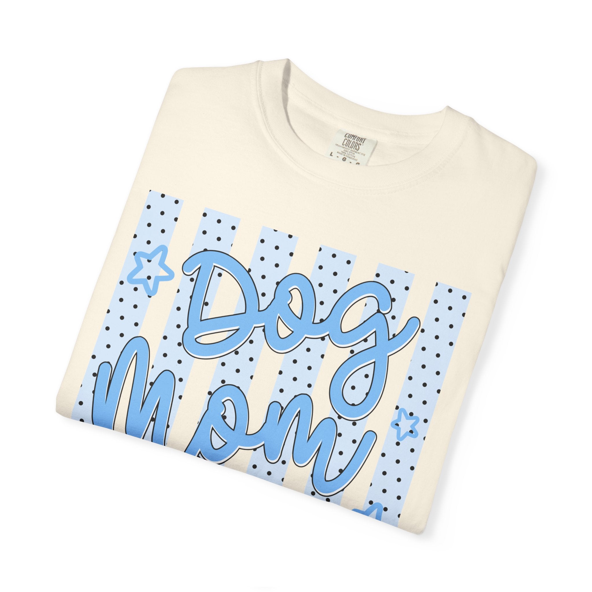 Dog Mom T-Shirt – Blue Stars & Stripes Pet Mom Tee