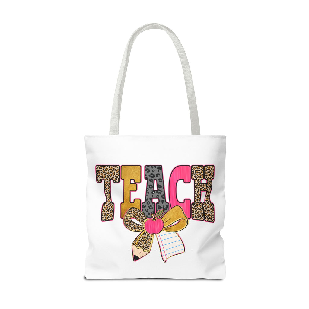 Teacher Leopard Print Pencil Tote Bag — Cute TEACH School Teacher Gift