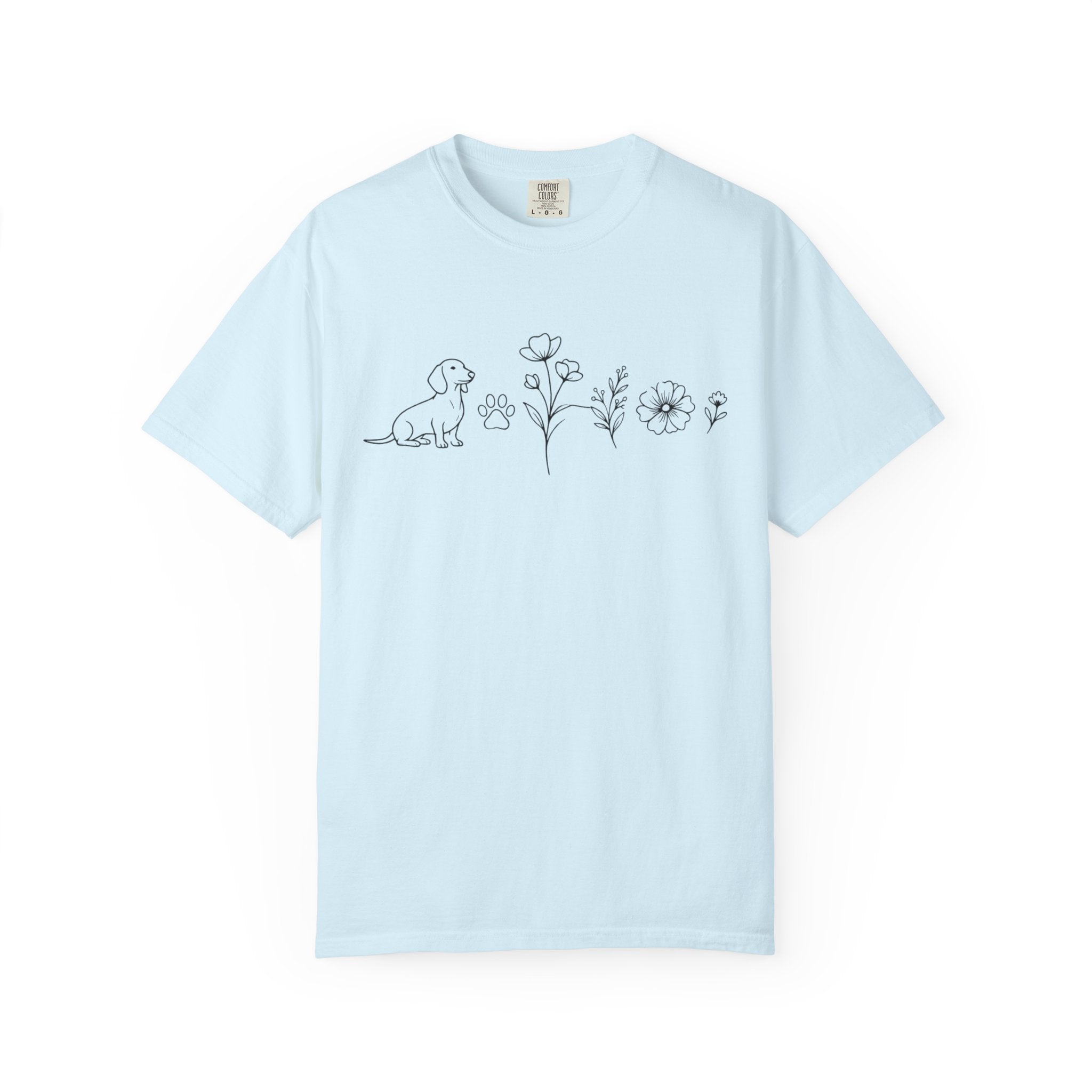 Dachshund Dog & Wildflowers Graphic T-Shirt