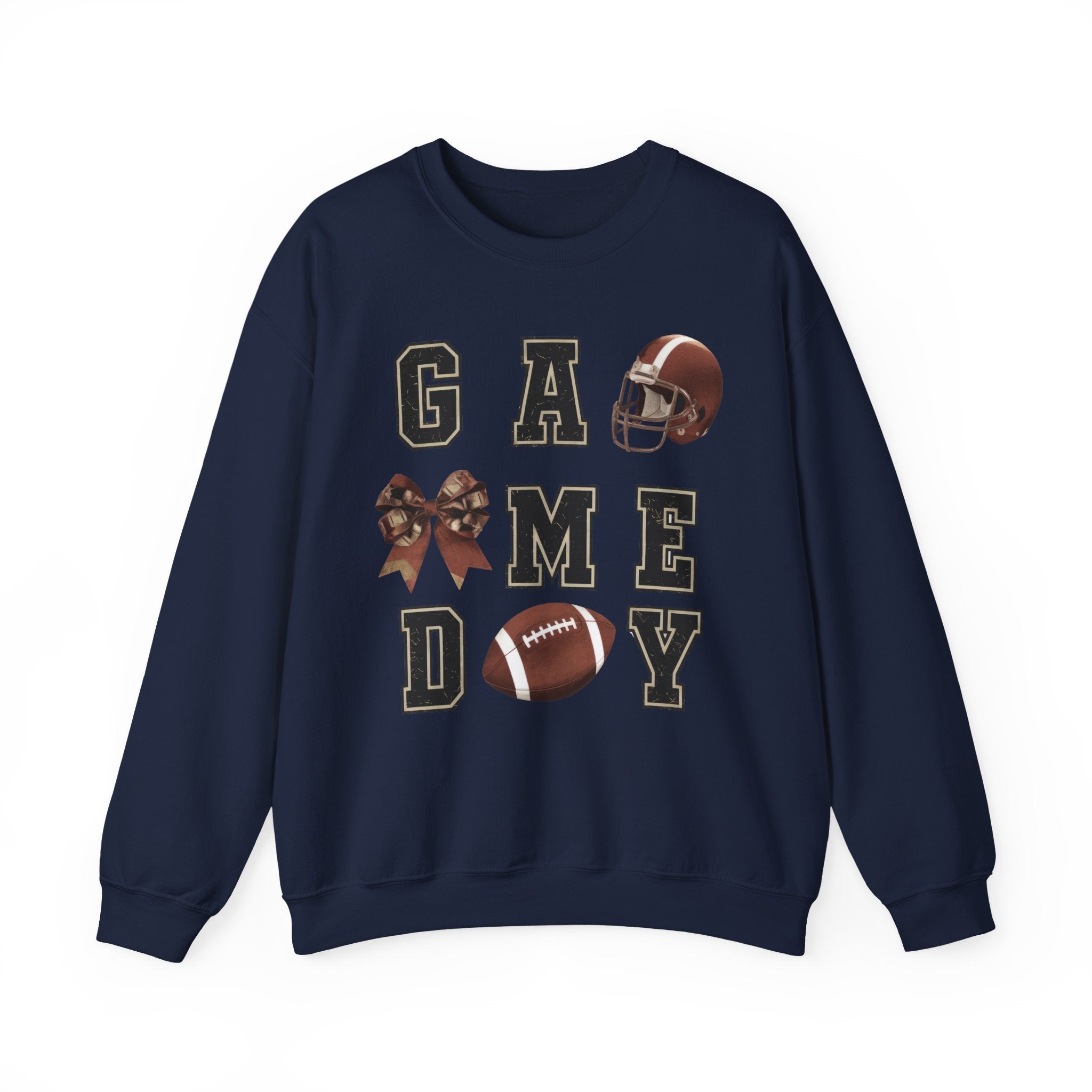 Game Day Sweatshirt — Football Helmet & Ball Crewneck