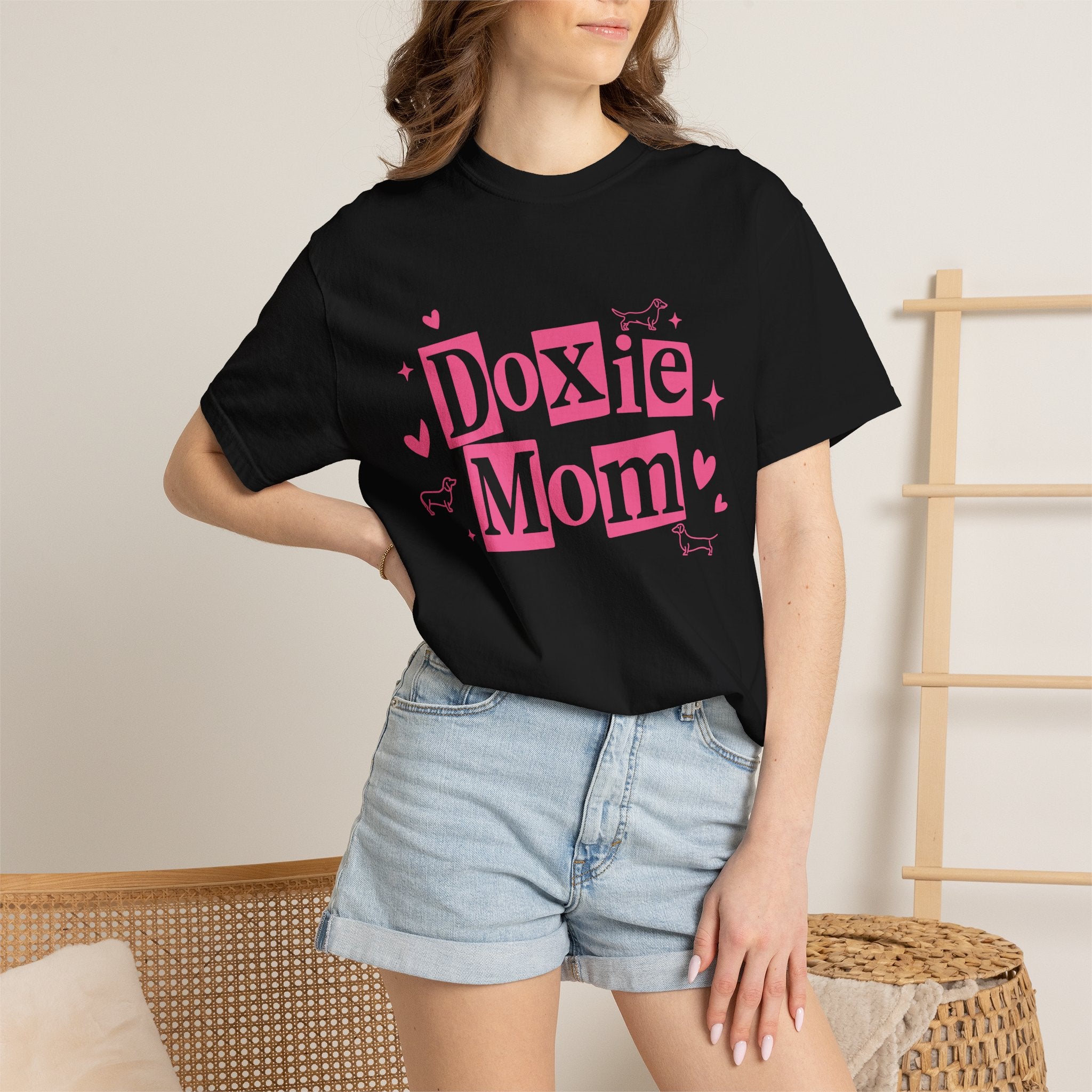Doxie Mom T-Shirt — Cute Pink Dachshund Dog Mom Tee