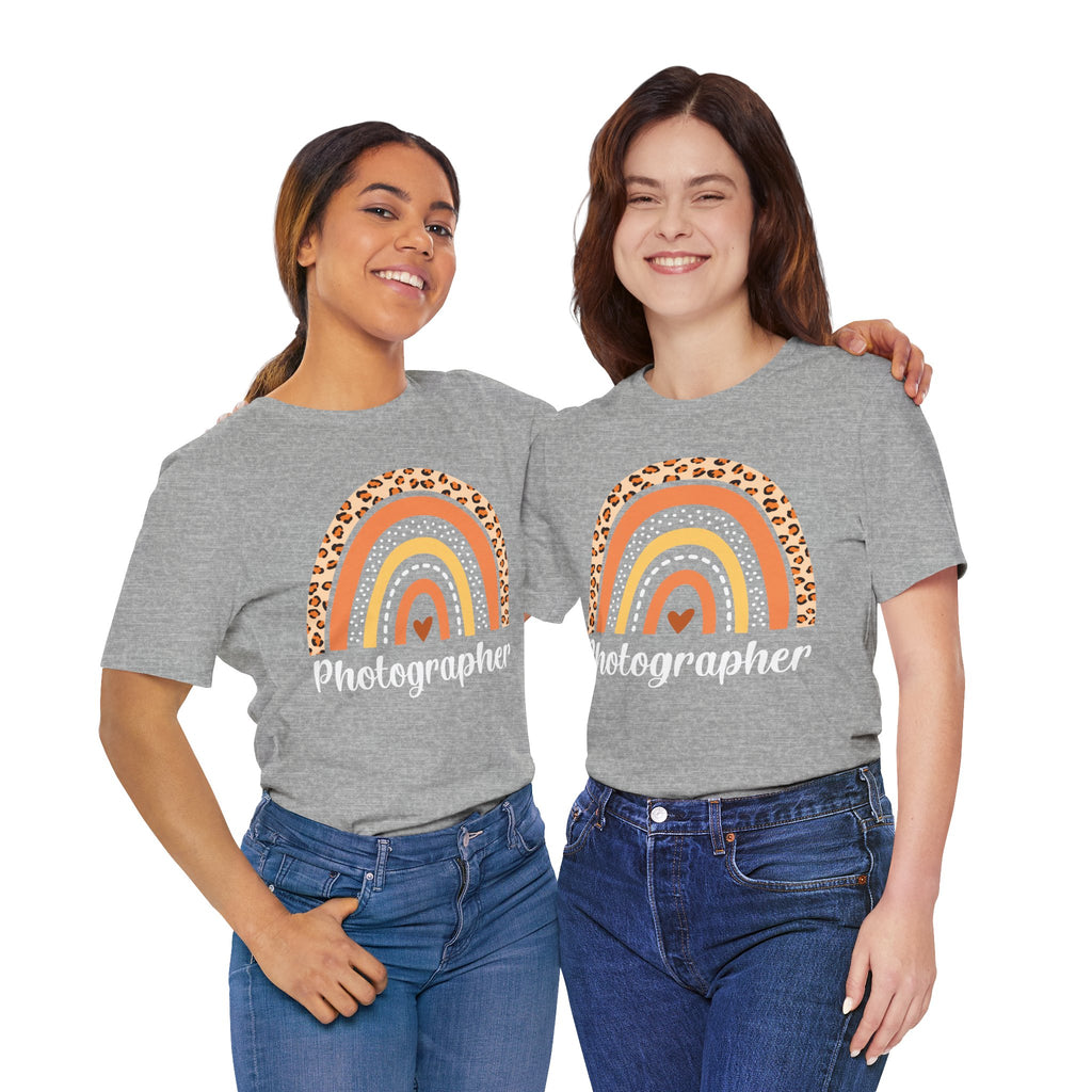 Leopard Rainbow  Photographer Tee — Boho Heart Graphic T-Shirt