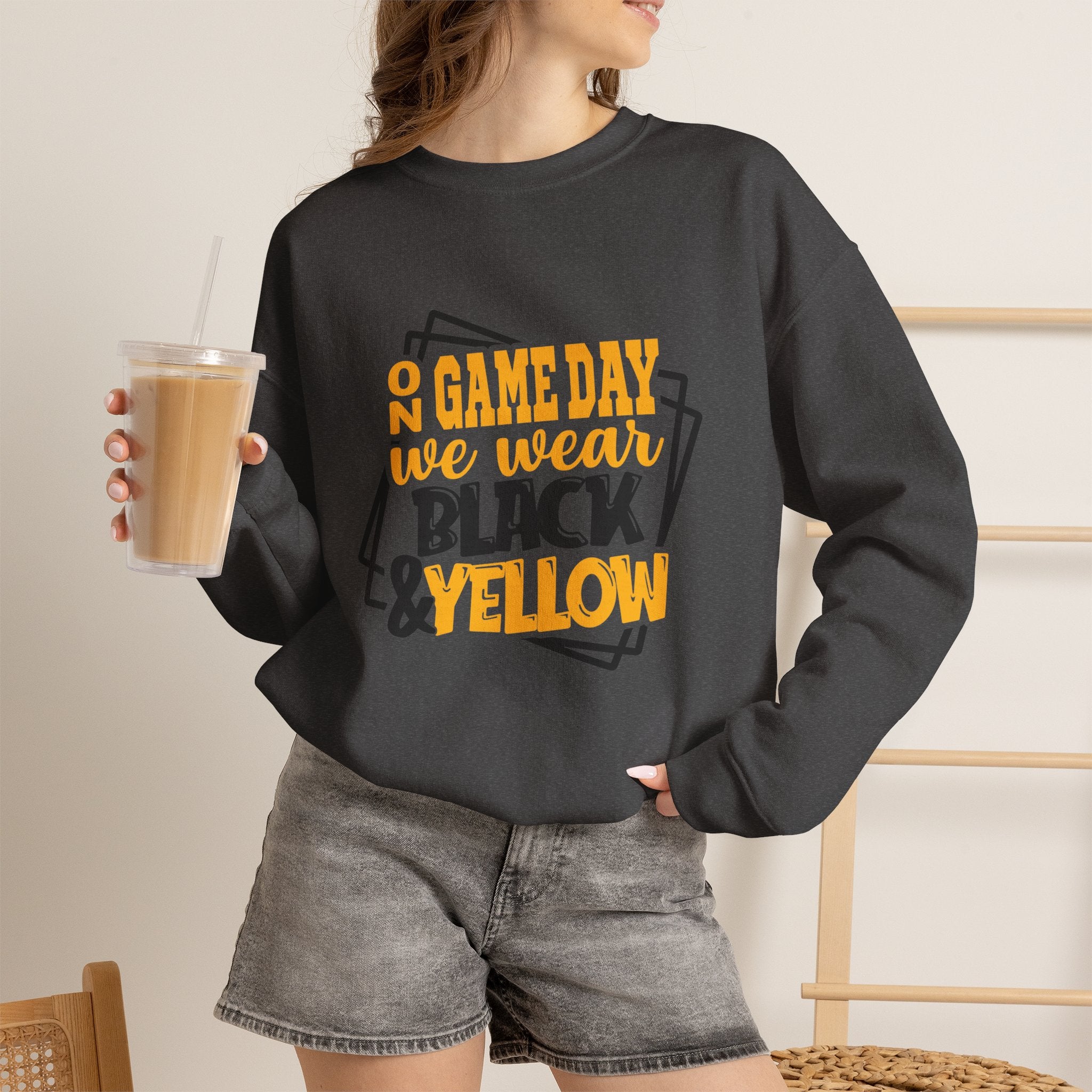 Game Day Indians Crewneck Sweatshirt – "On Game Day We Wear Black & Yellow"