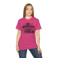 "On Mondays We Wear Pink" Black Text Breast Cancer Awareness Tee