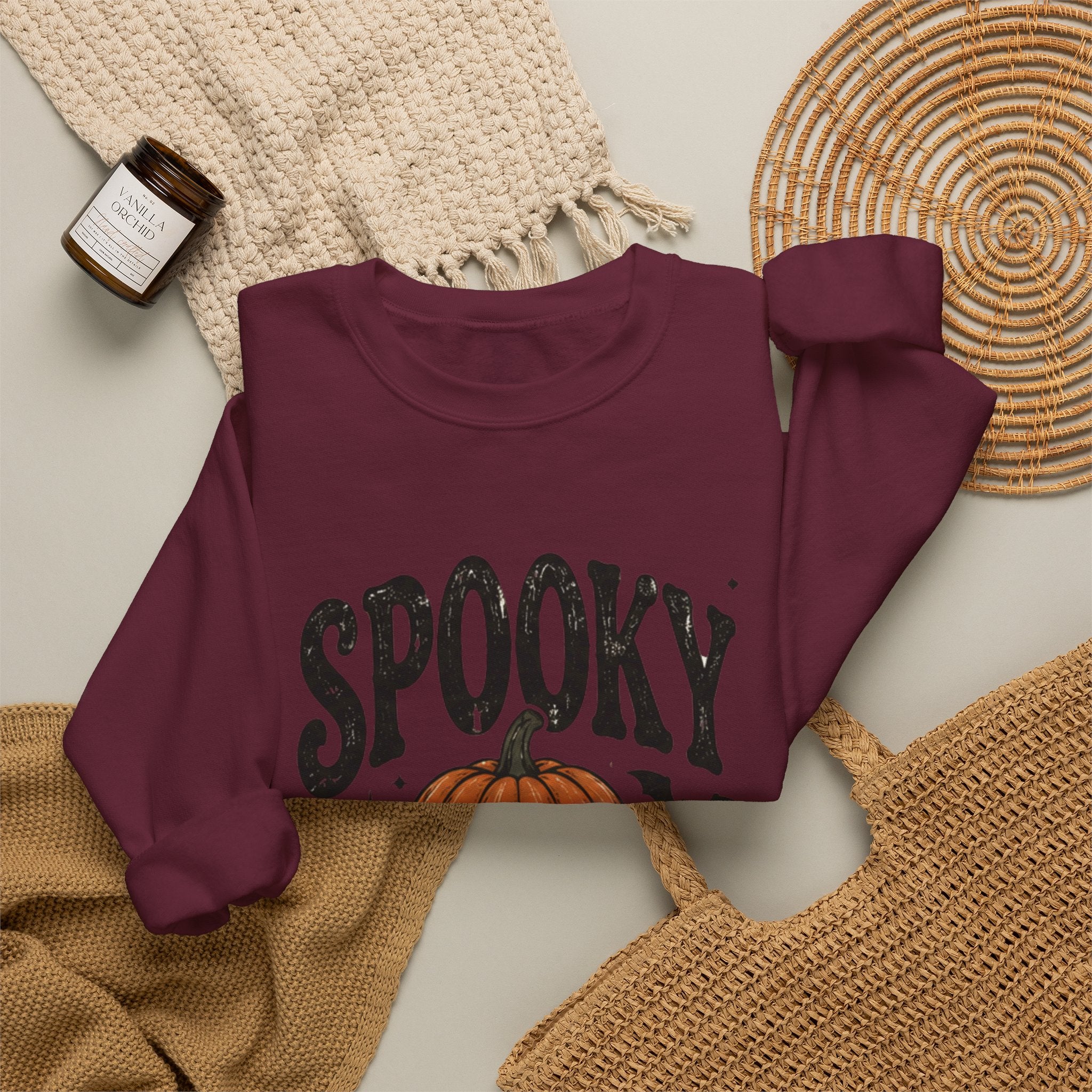 Spooky Season Sweatshirt — Pumpkin Jack-O'-Lantern Halloween Crewneck