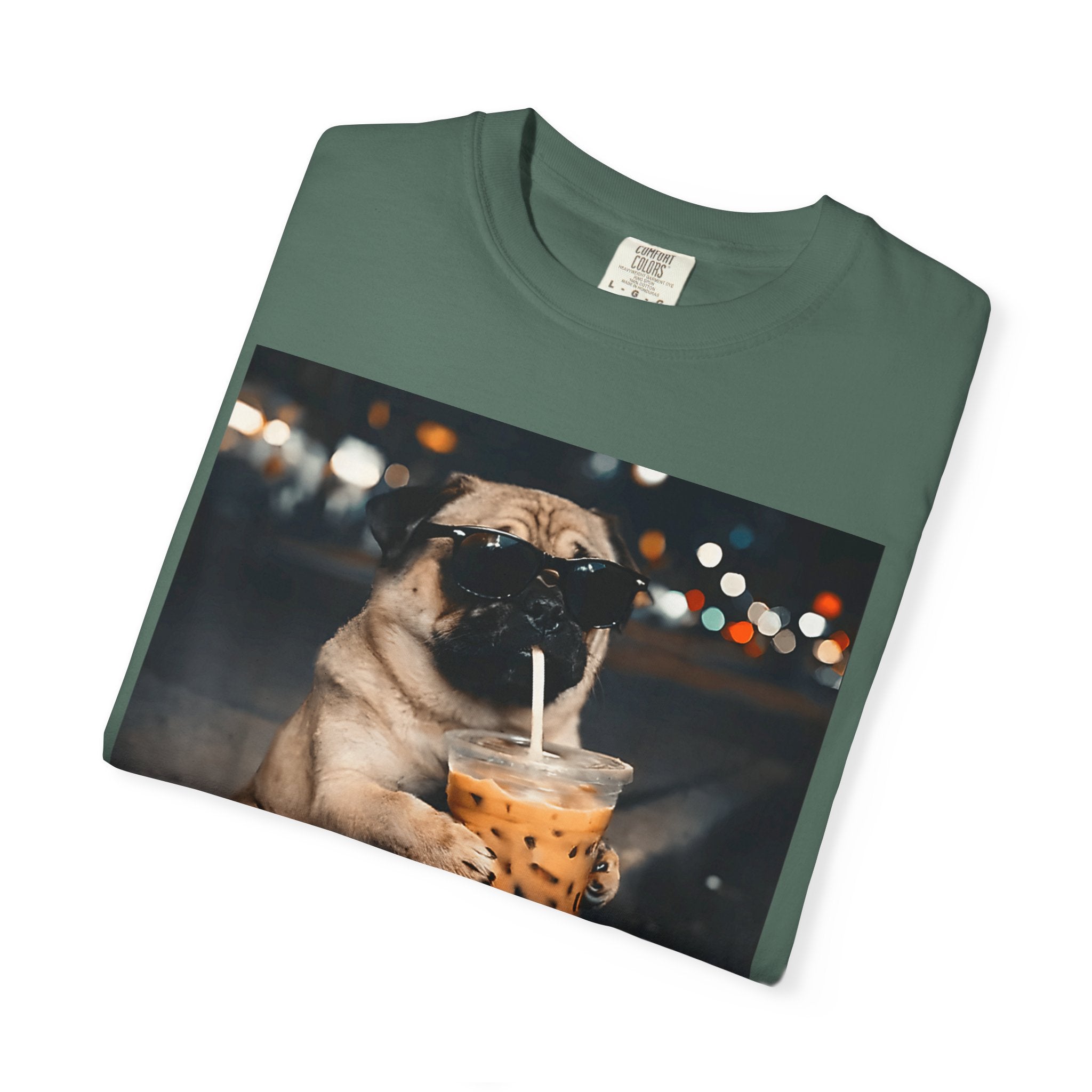 Pug Drinking Boba T‑Shirt — Cute Dog Bubble Tea Graphic Tee