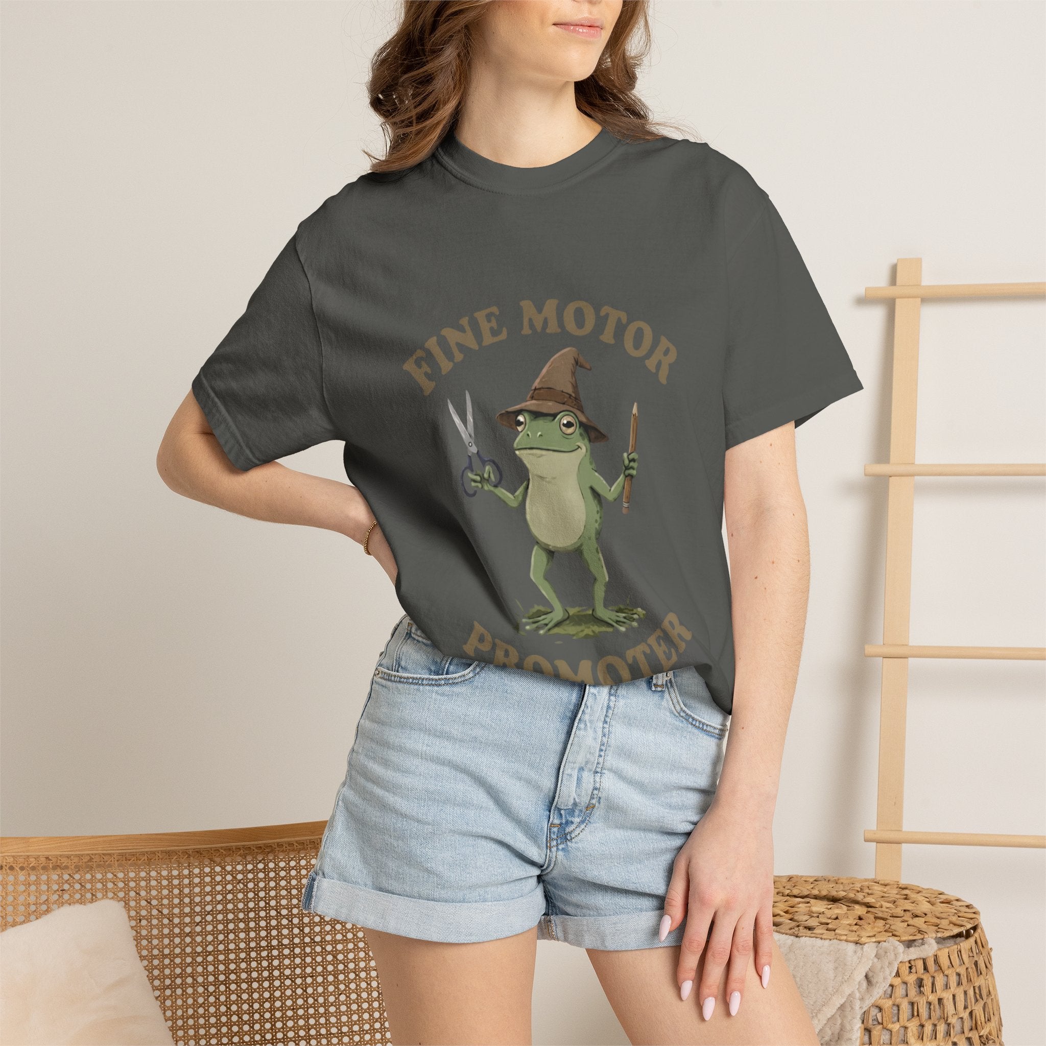 Fine Motor Promoter T-Shirt — Cute Frog Teacher Occupational Therapy Tee