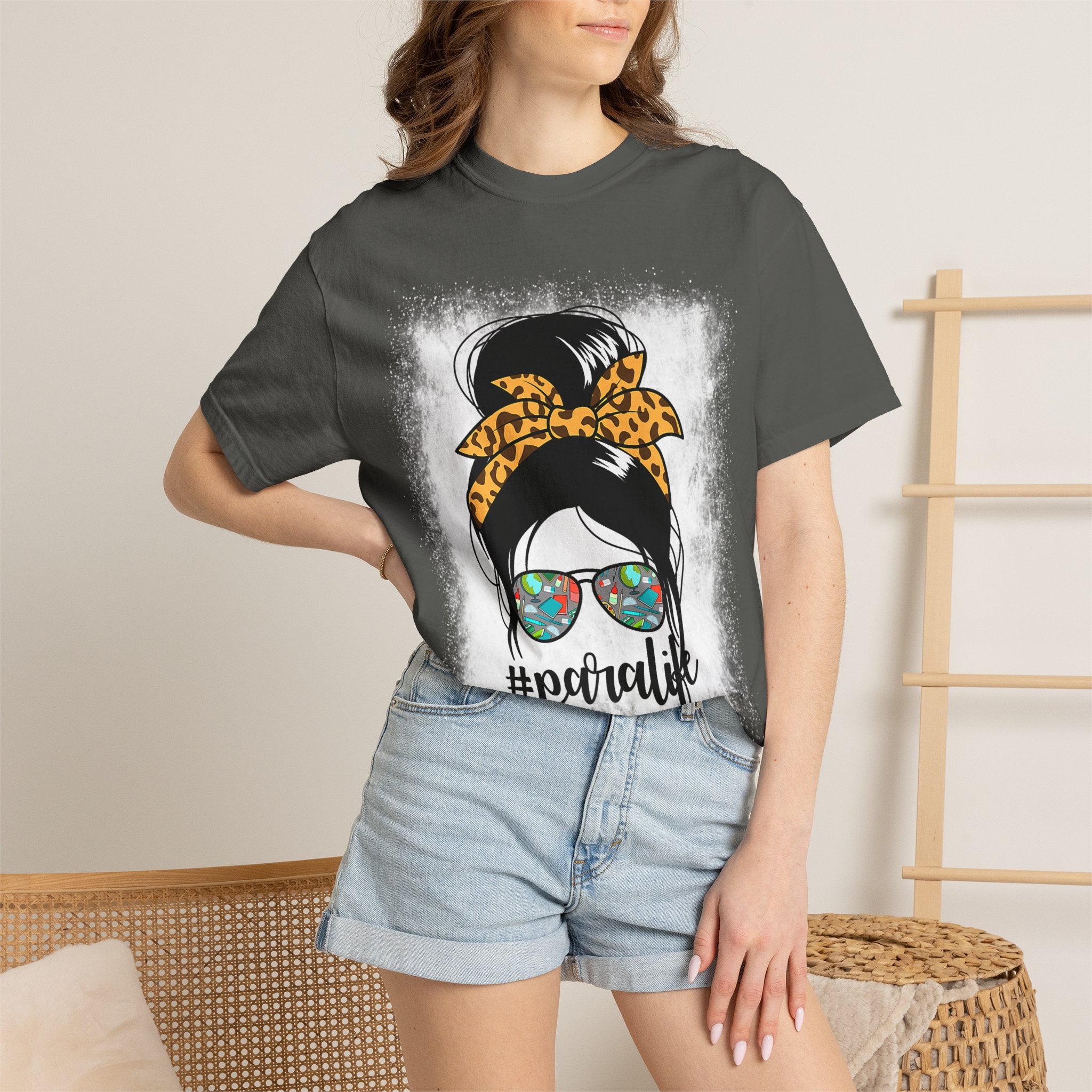 Para Life Graphic Tee — #paralife Sunglasses Messy Bun Shirt for Moms