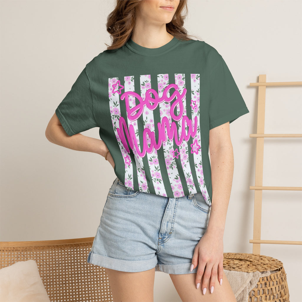 Dog Mama Floral Flag T-Shirt