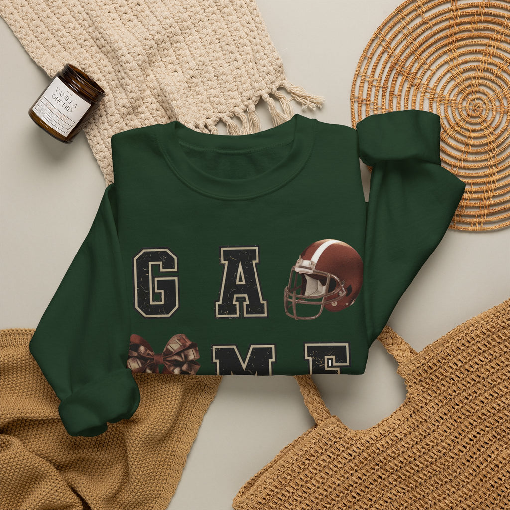 Game Day Sweatshirt — Football Helmet & Ball Crewneck