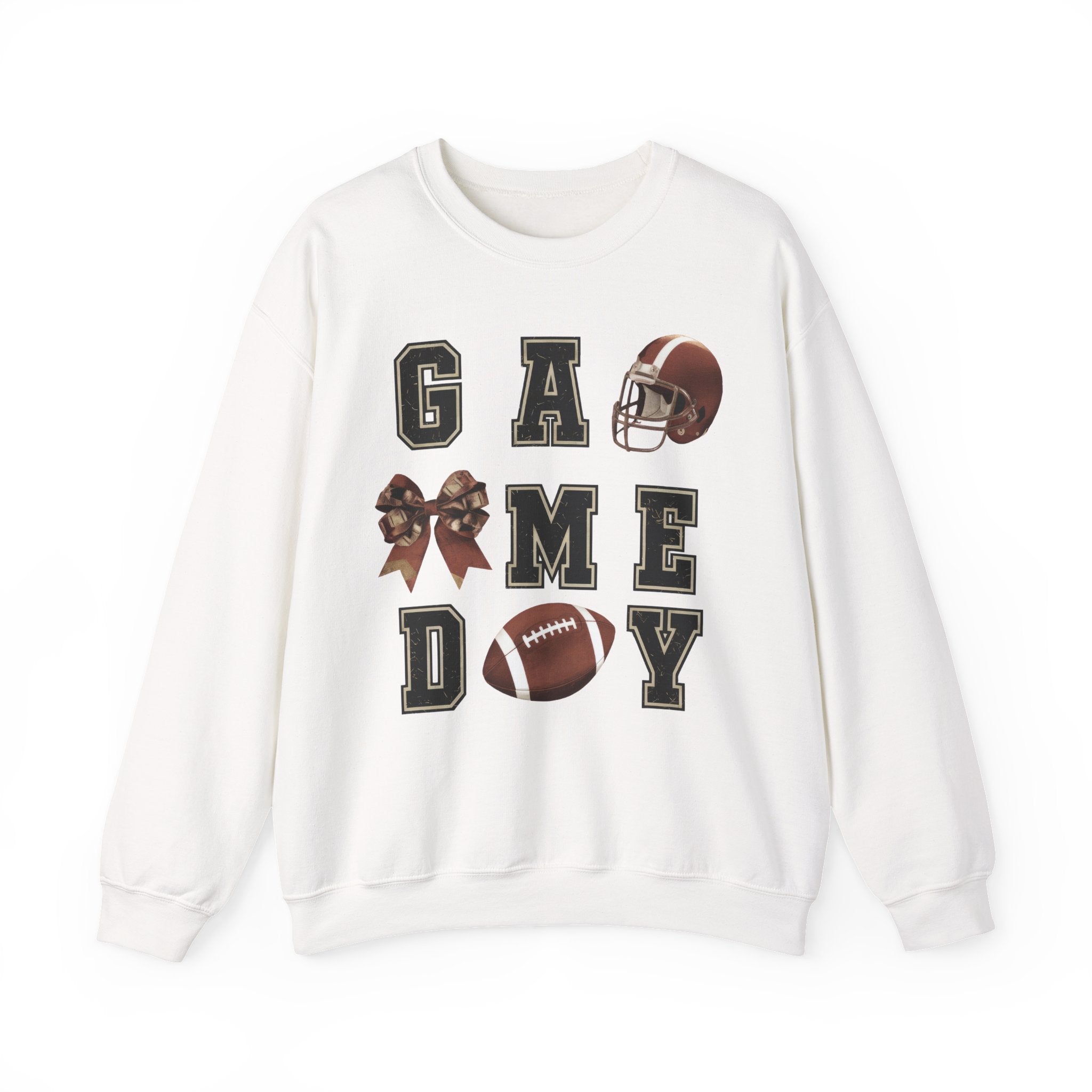 Game Day Sweatshirt — Football Helmet & Ball Crewneck