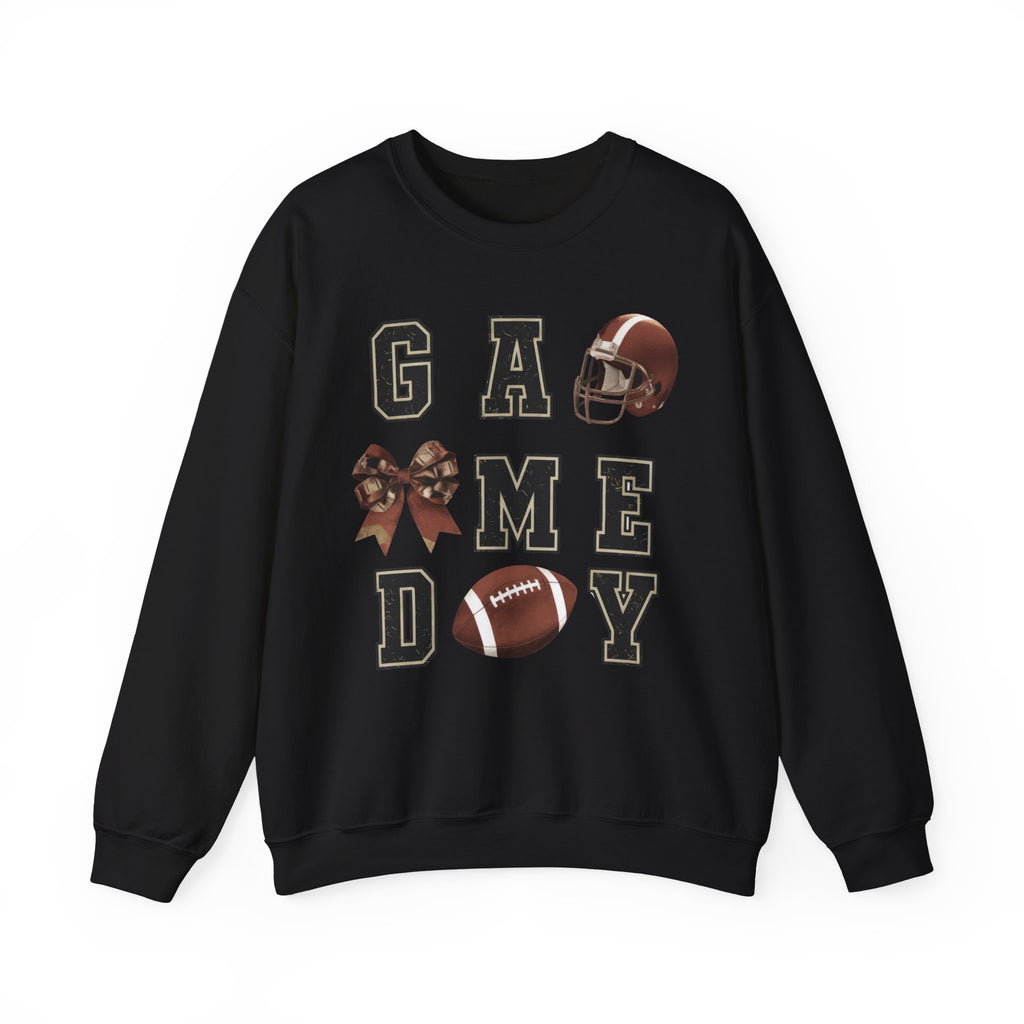 Game Day Sweatshirt — Football Helmet & Ball Crewneck