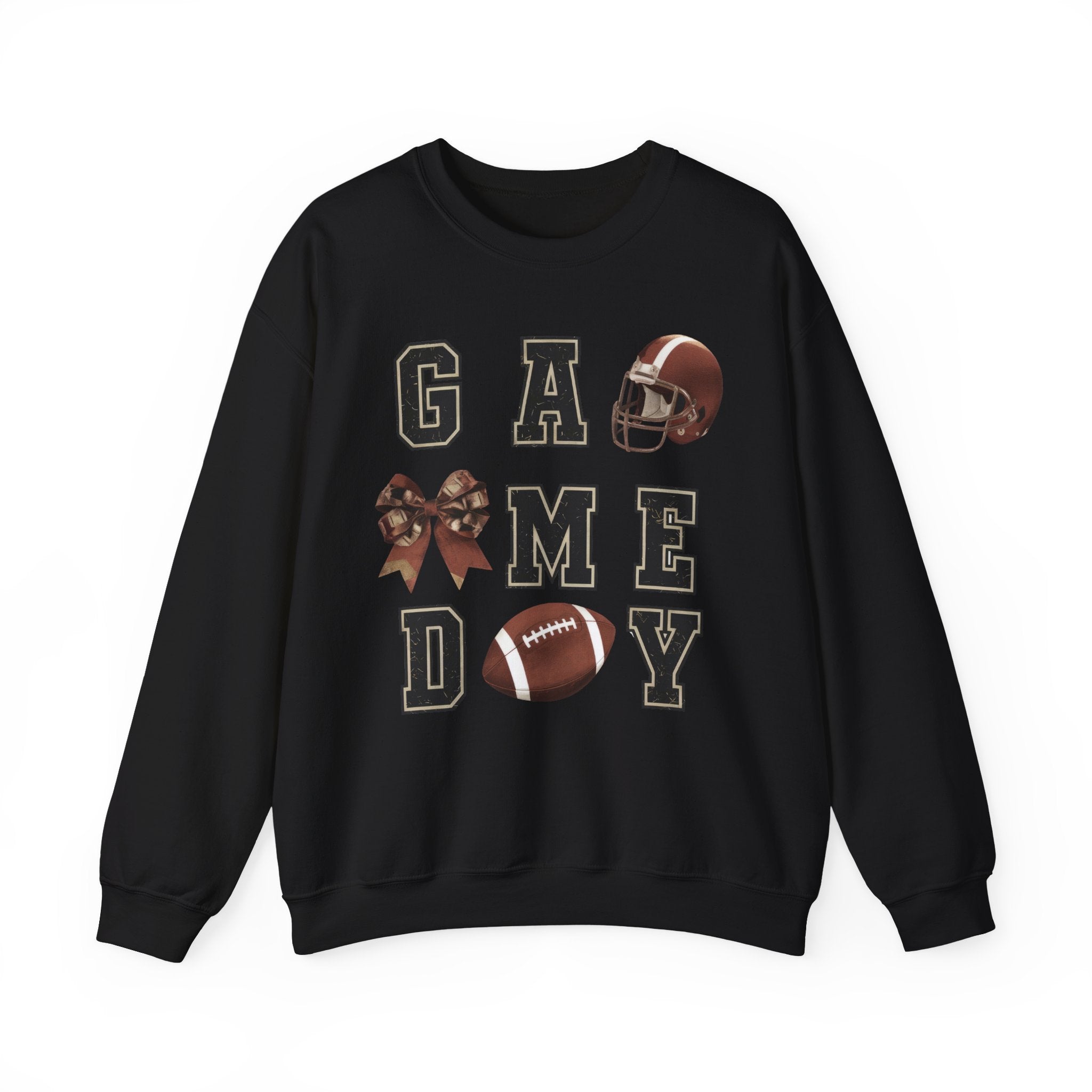 Game Day Sweatshirt — Football Helmet & Ball Crewneck
