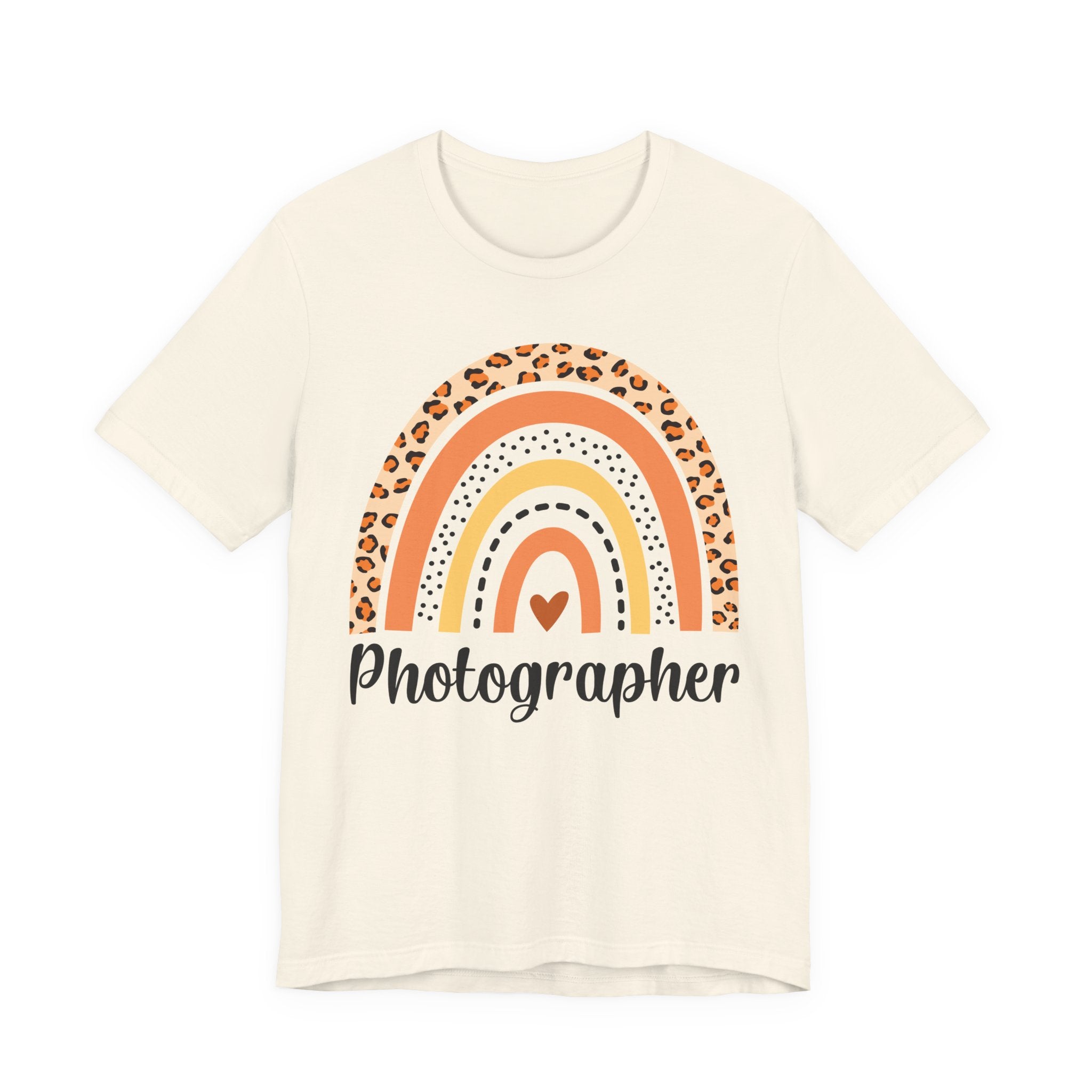 Photographer Rainbow Tee — Leopard Print Rainbow Graphic T-Shirt for Photographers