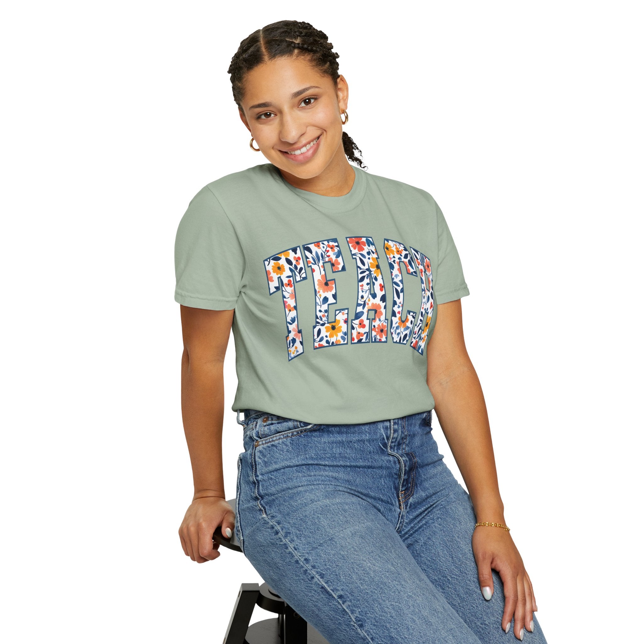 Teach Floral T‑Shirt — Floral Pattern TEACH Teacher Appreciation Gift