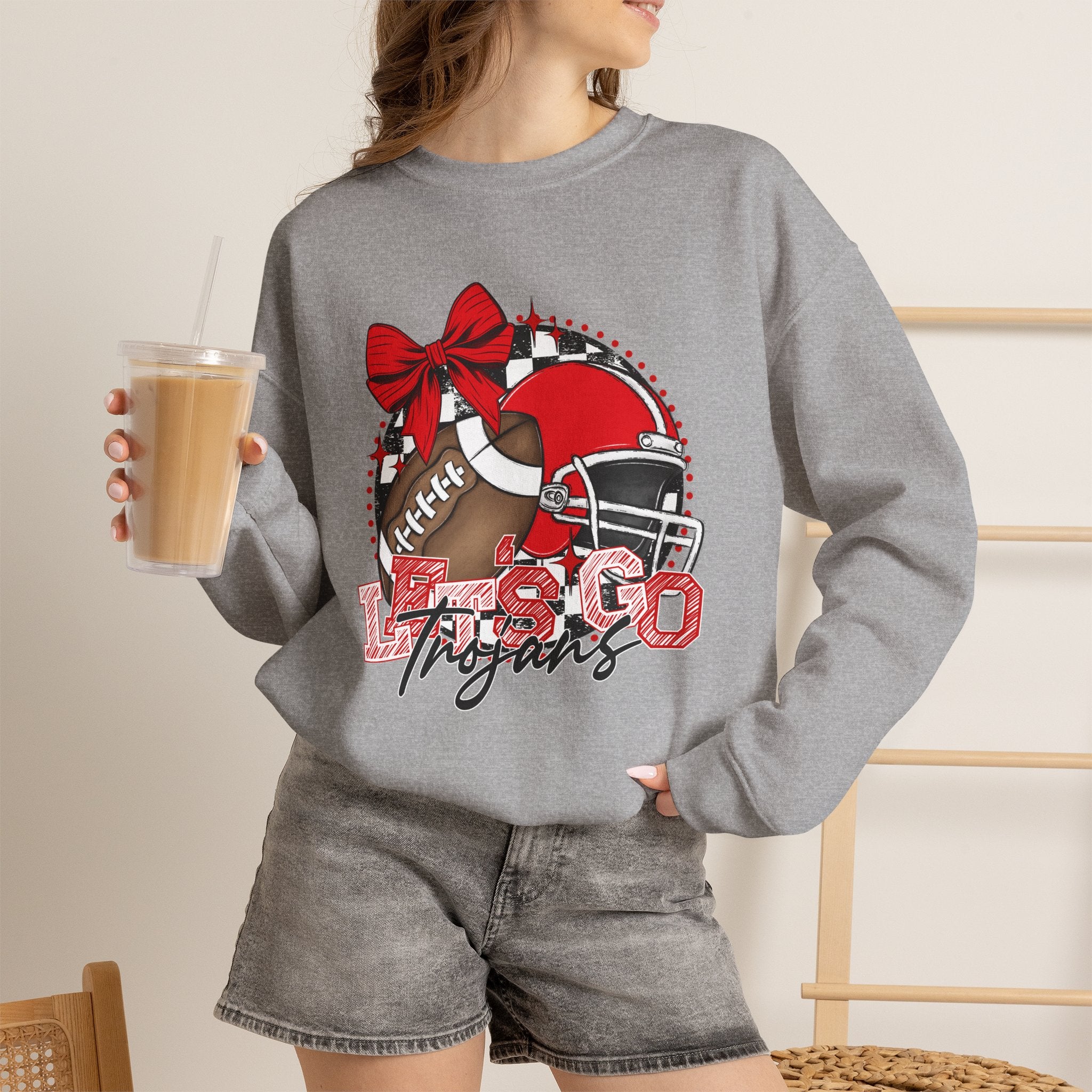 Trojans Football Mom Crewneck Sweatshirt