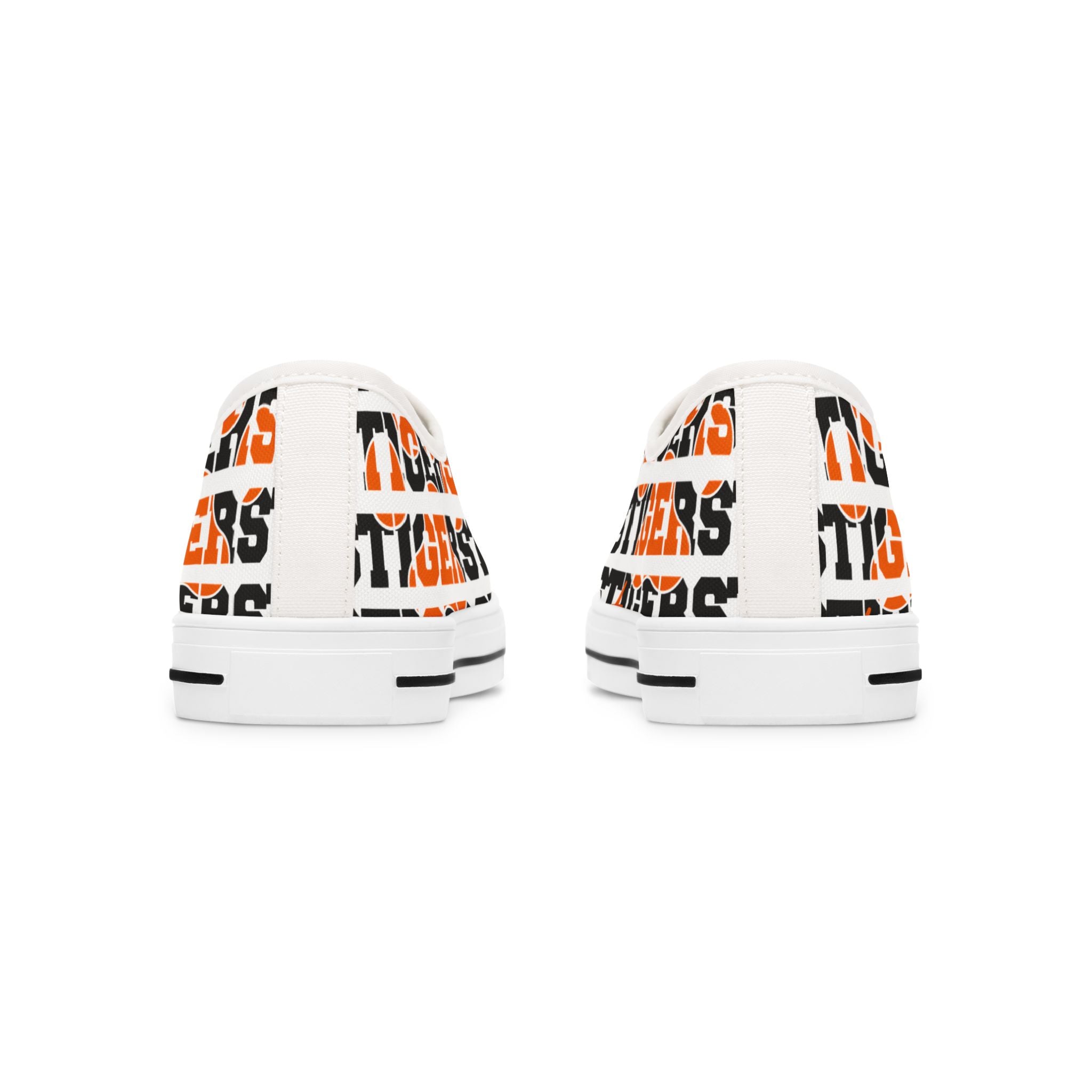 Women's Low Top Sneakers — 'TIGERS' Orange & Black Team Spirit