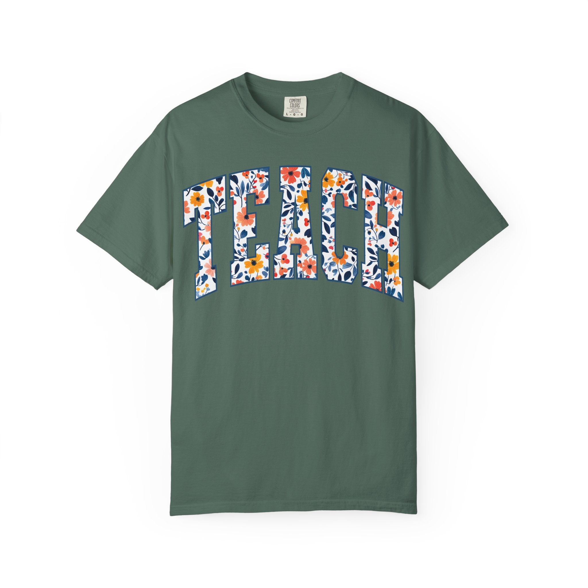 Teach Floral T‑Shirt — Floral Pattern TEACH Teacher Appreciation Gift