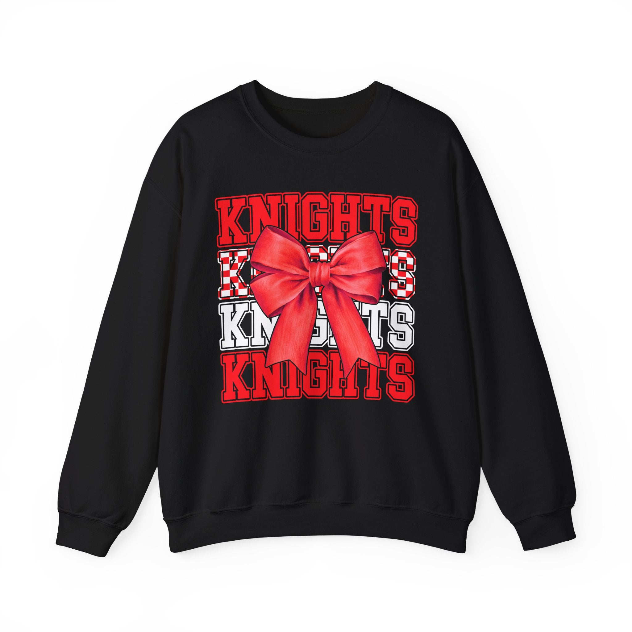 Crewneck Sweatshirt — 'Knights' Red Bow School Spirit  Crew
