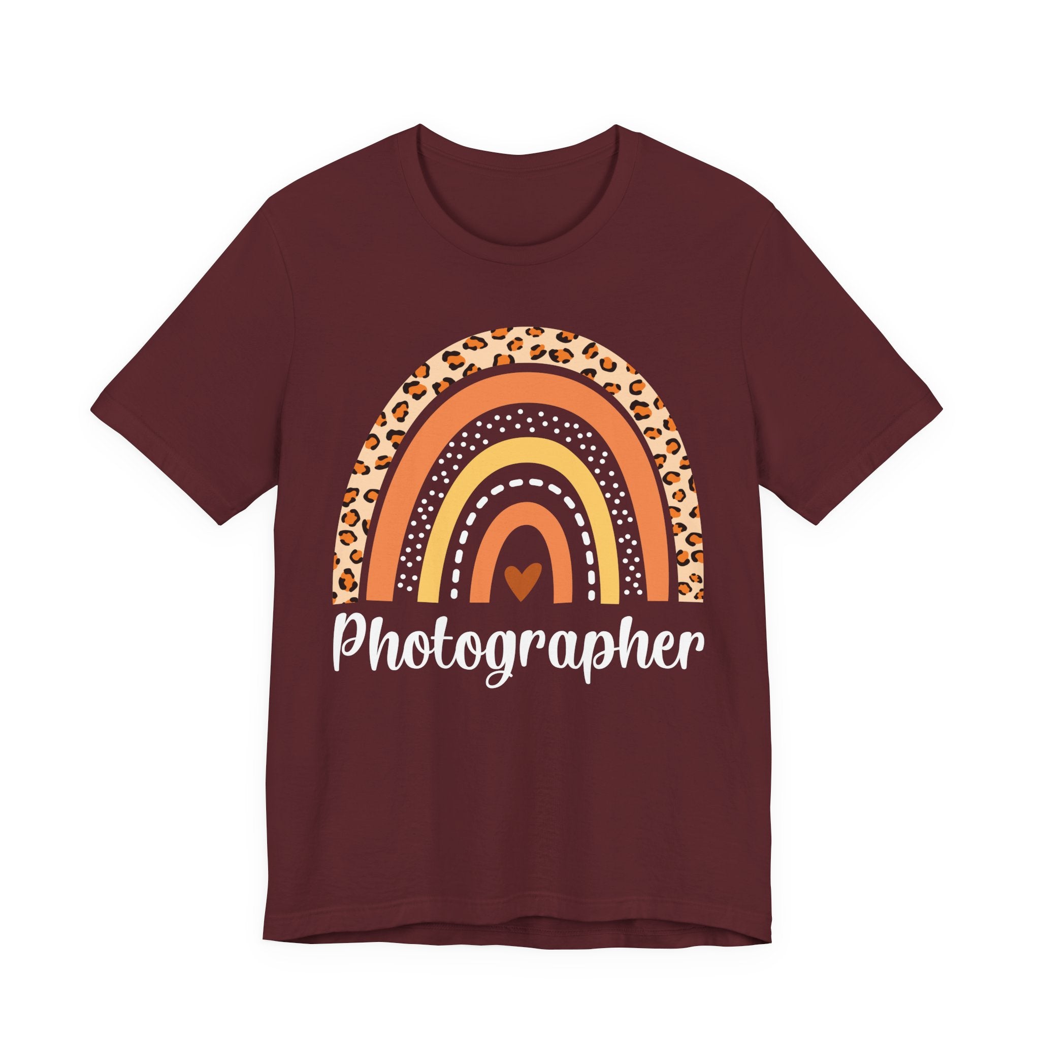 Leopard Rainbow  Photographer Tee — Boho Heart Graphic T-Shirt