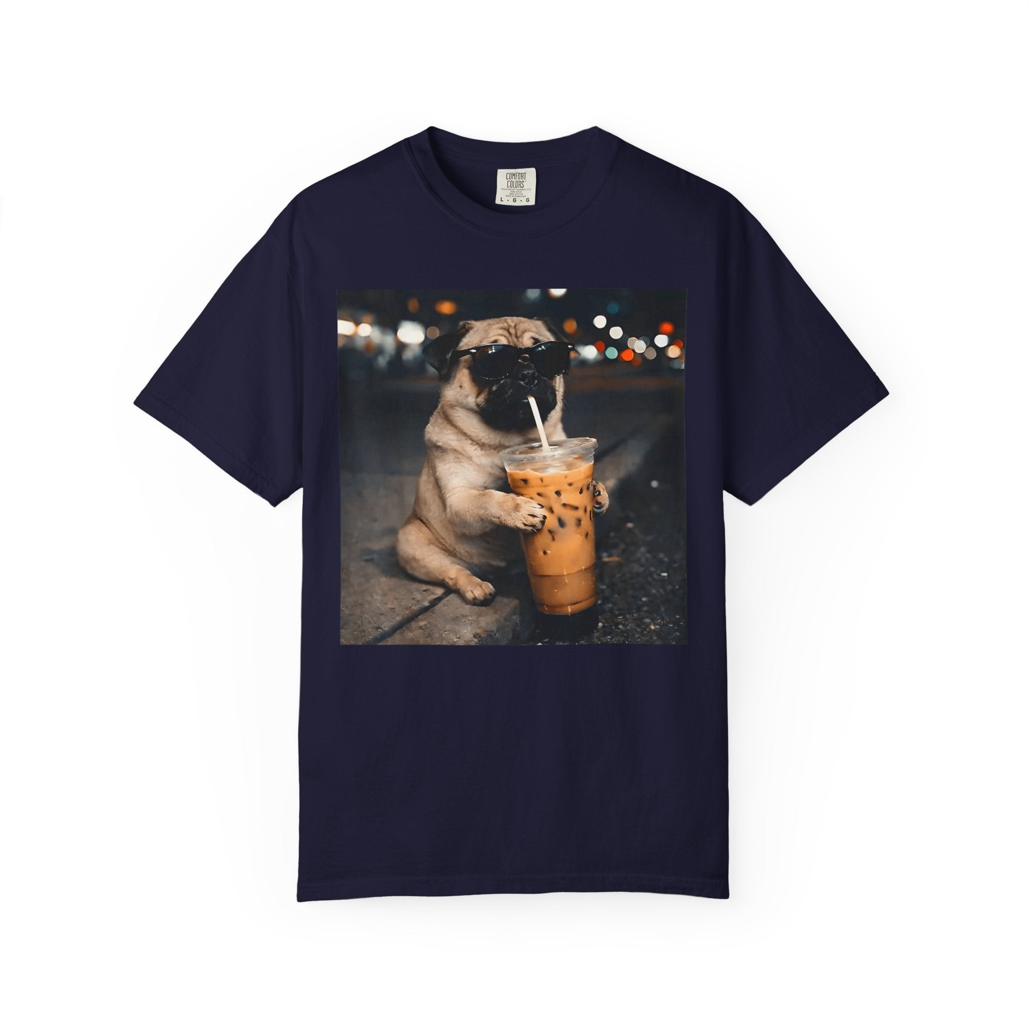 Pug Drinking Boba T‑Shirt — Cute Dog Bubble Tea Graphic Tee