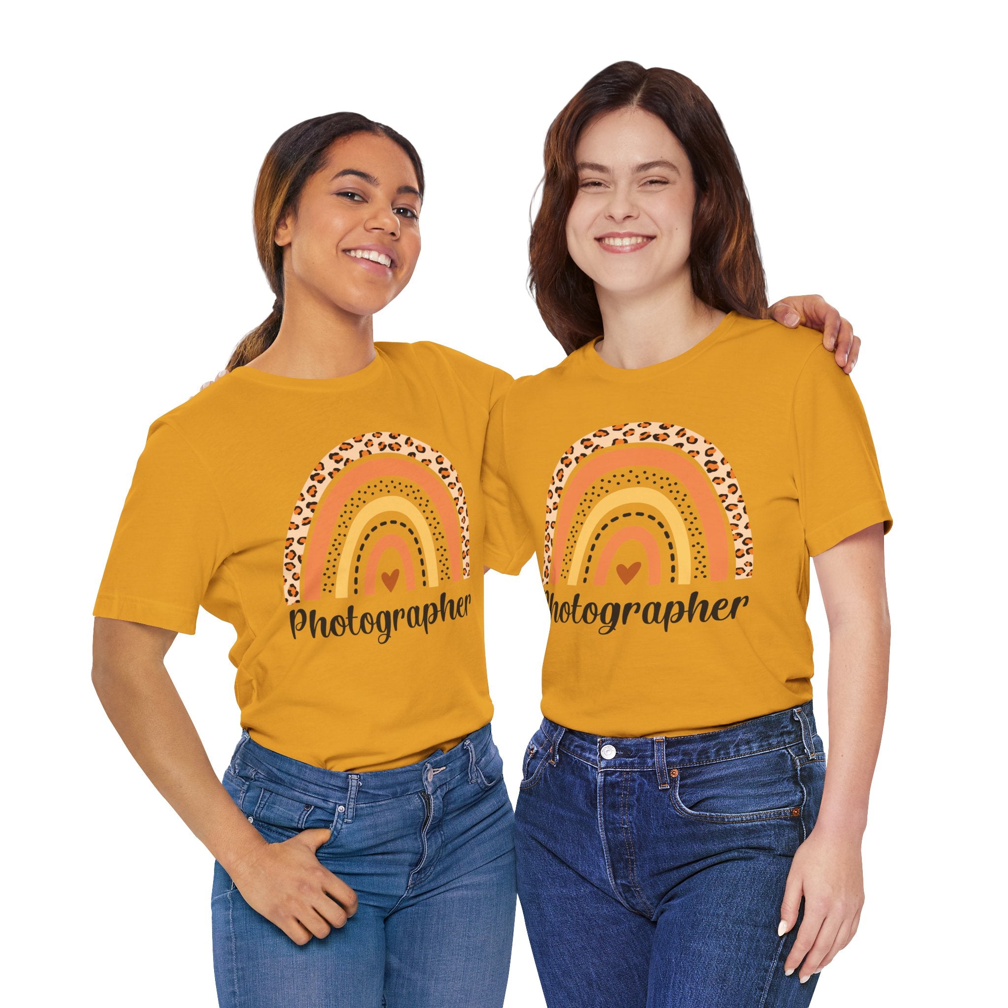 Photographer Rainbow Tee — Leopard Print Rainbow Graphic T-Shirt for Photographers