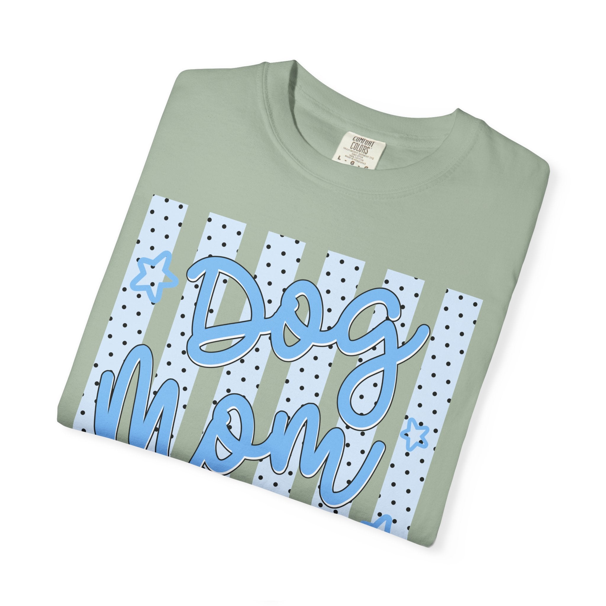 Dog Mom T-Shirt – Blue Stars & Stripes Pet Mom Tee