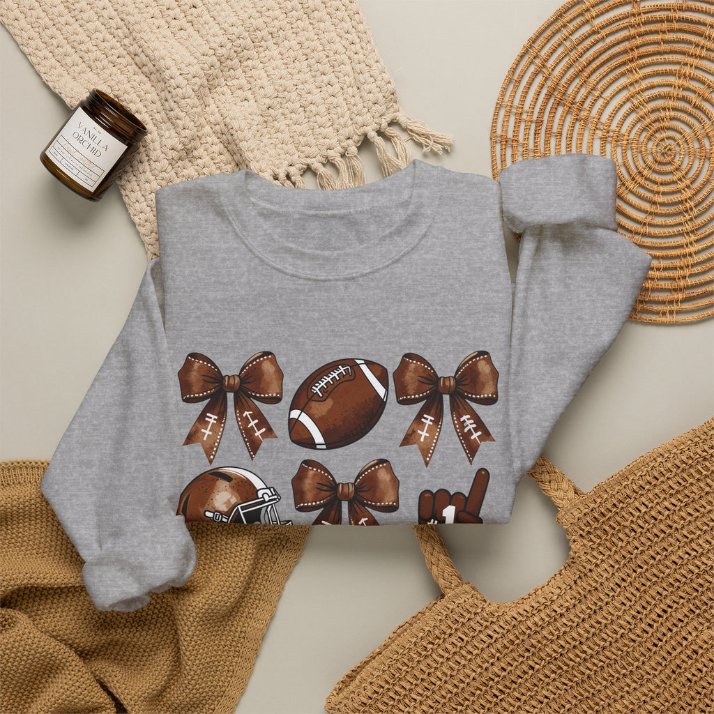 Football Ribbon Icons Crewneck Sweatshirt