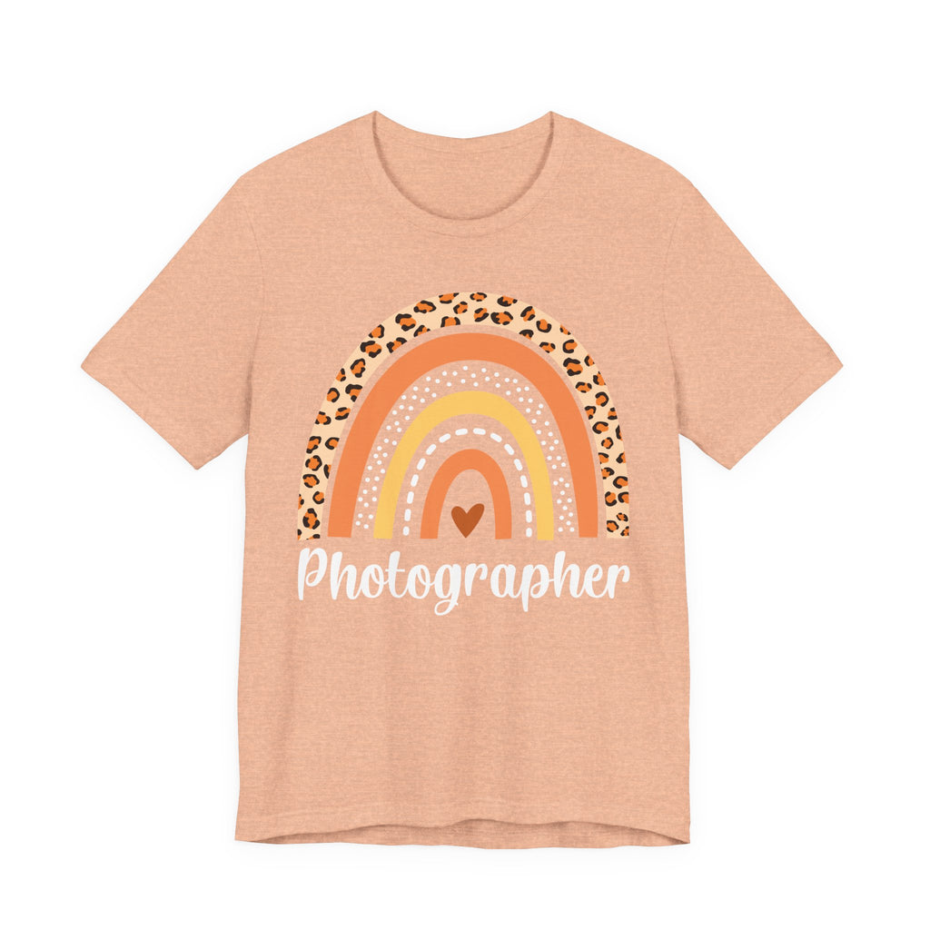 Leopard Rainbow  Photographer Tee — Boho Heart Graphic T-Shirt