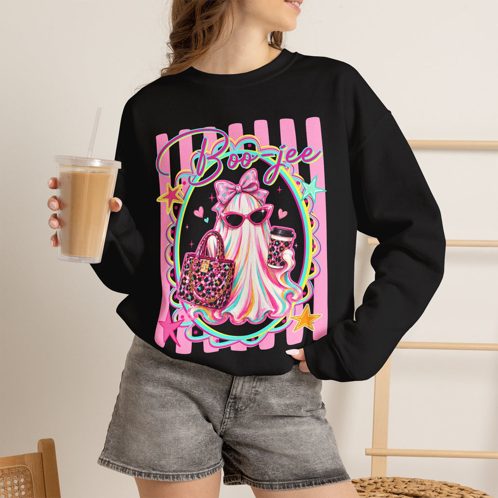 Halloween Crewneck Sweatshirt — "Boo-jee" Cute Ghost Fashion Graphic