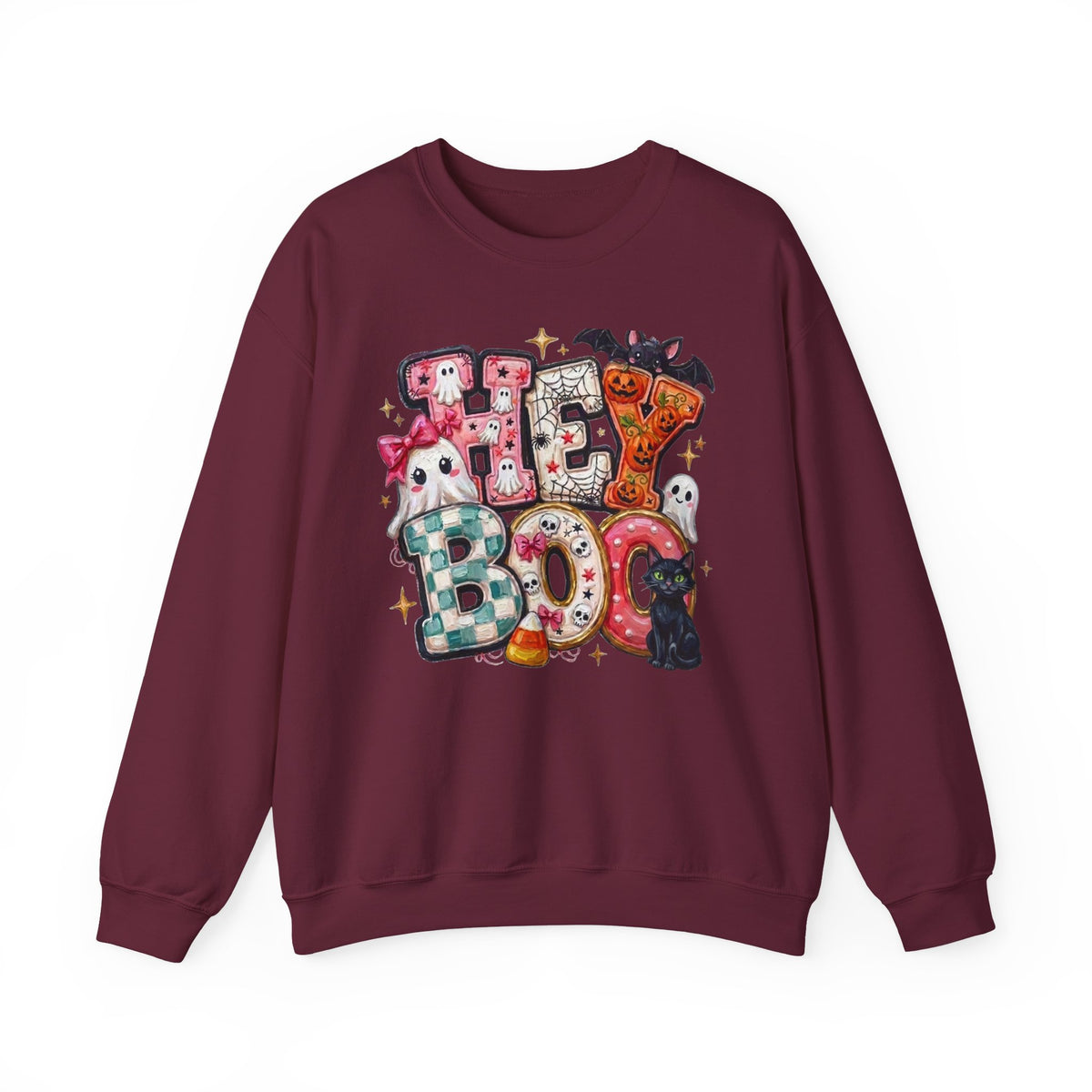 Halloween 'Boo!' Crewneck Sweatshirt – Cute Ghosts & Candy Halloween Pullover