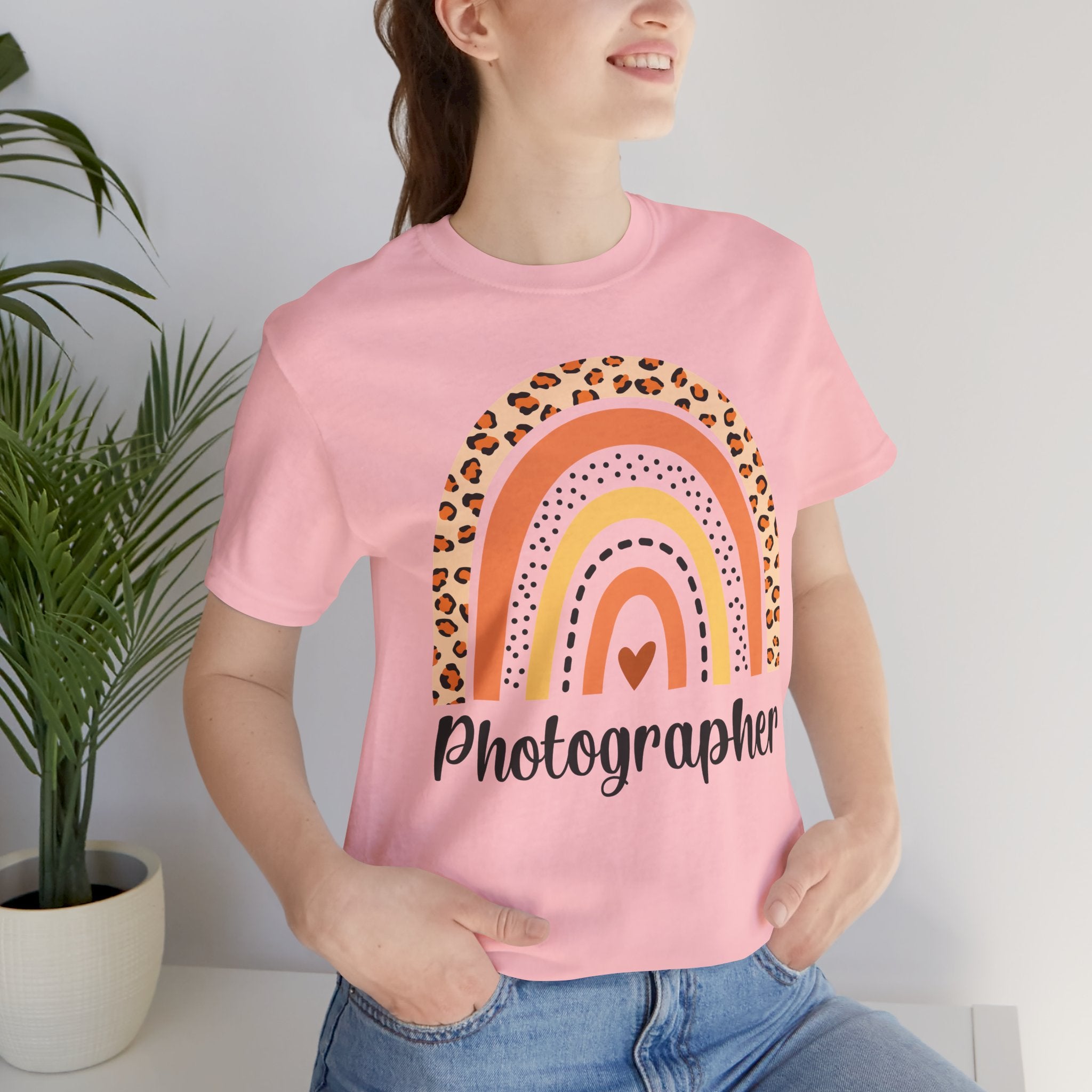 Photographer Rainbow Tee — Leopard Print Rainbow Graphic T-Shirt for Photographers