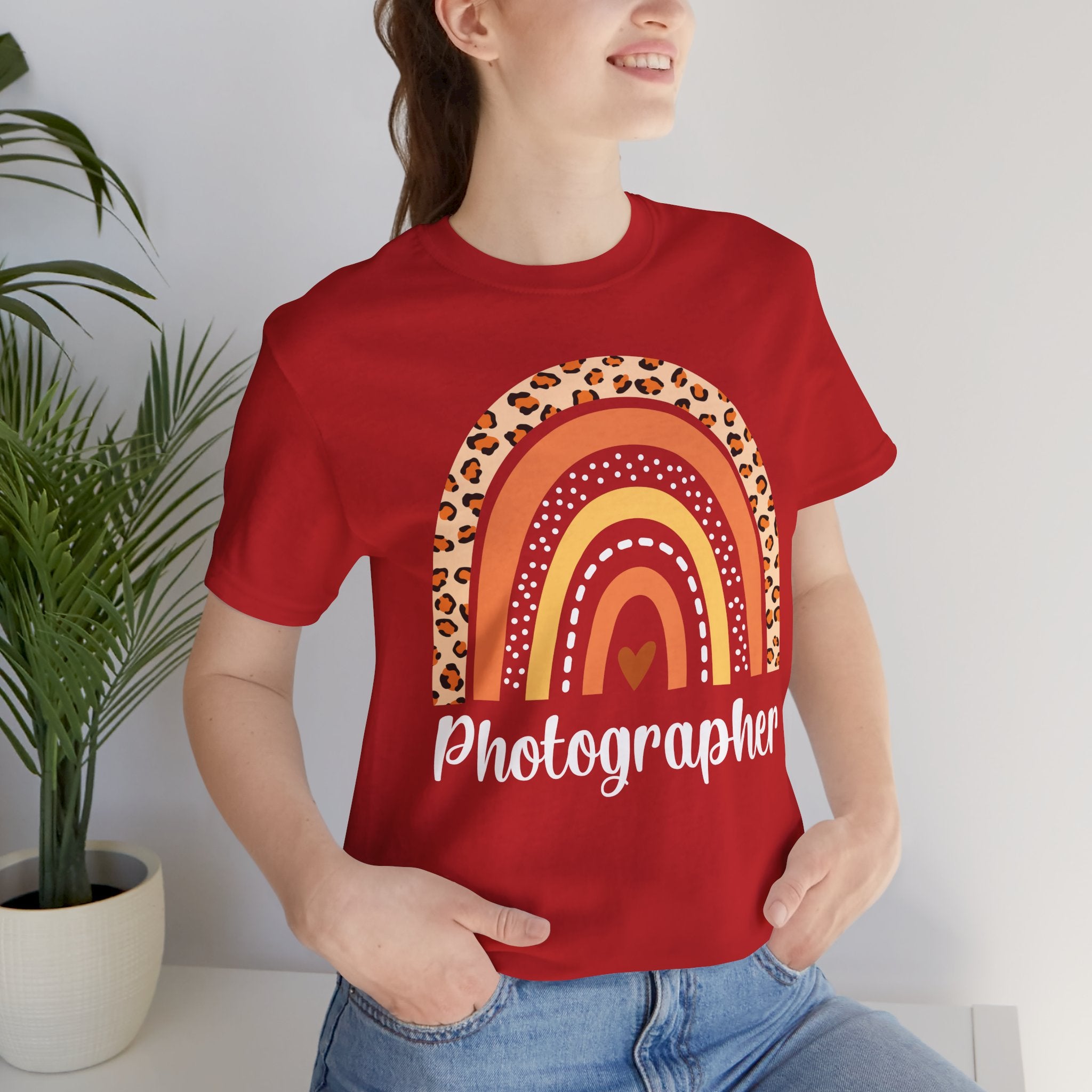Leopard Rainbow  Photographer Tee — Boho Heart Graphic T-Shirt