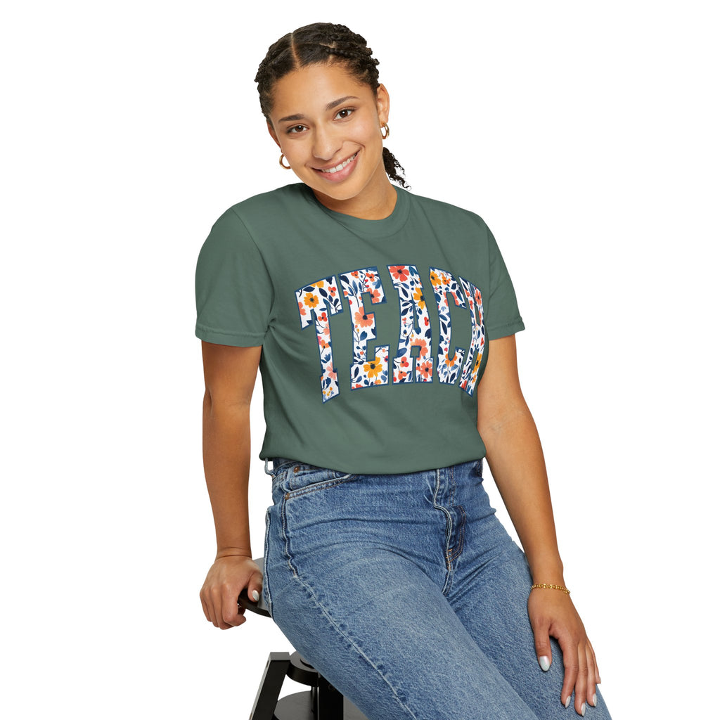 Teach Floral T‑Shirt — Floral Pattern TEACH Teacher Appreciation Gift
