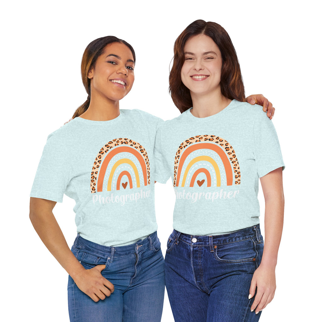Leopard Rainbow  Photographer Tee — Boho Heart Graphic T-Shirt