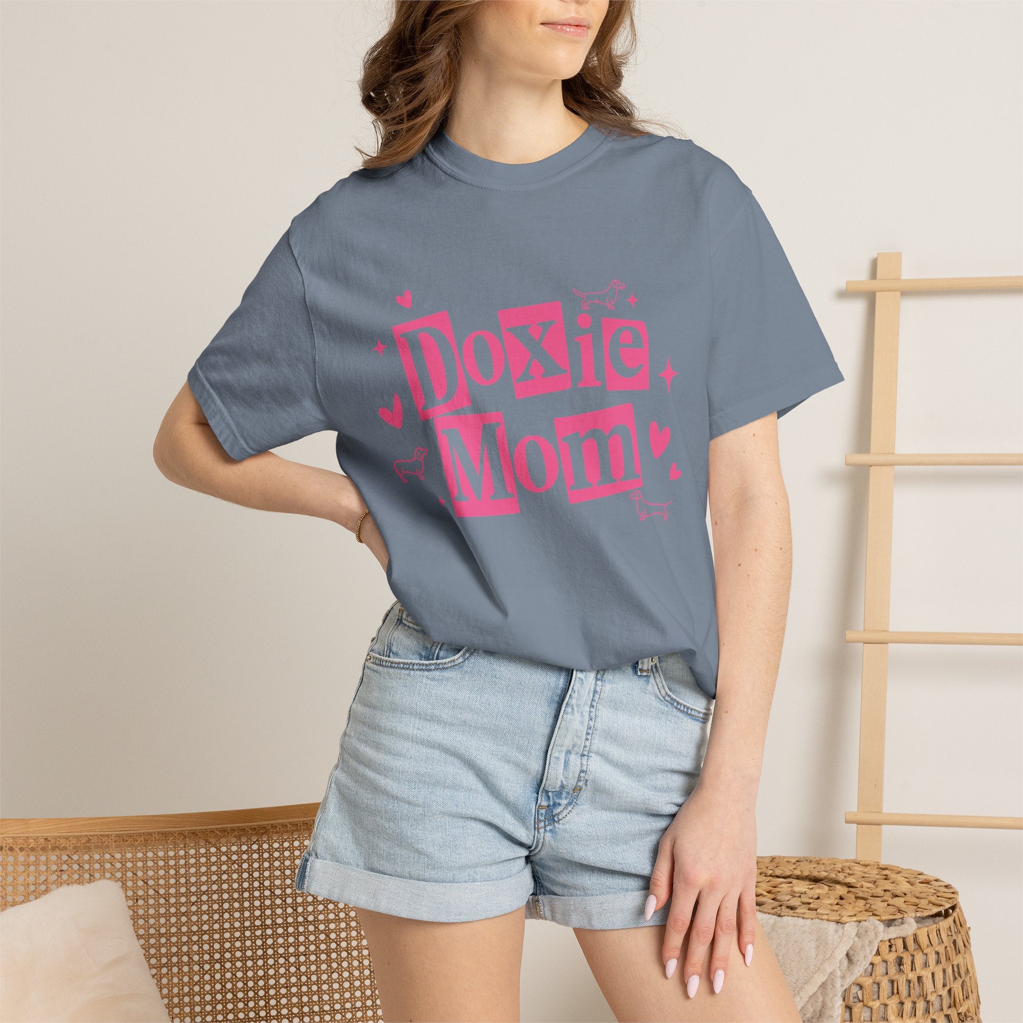 Doxie Mom T-Shirt — Cute Pink Dachshund Dog Mom Tee