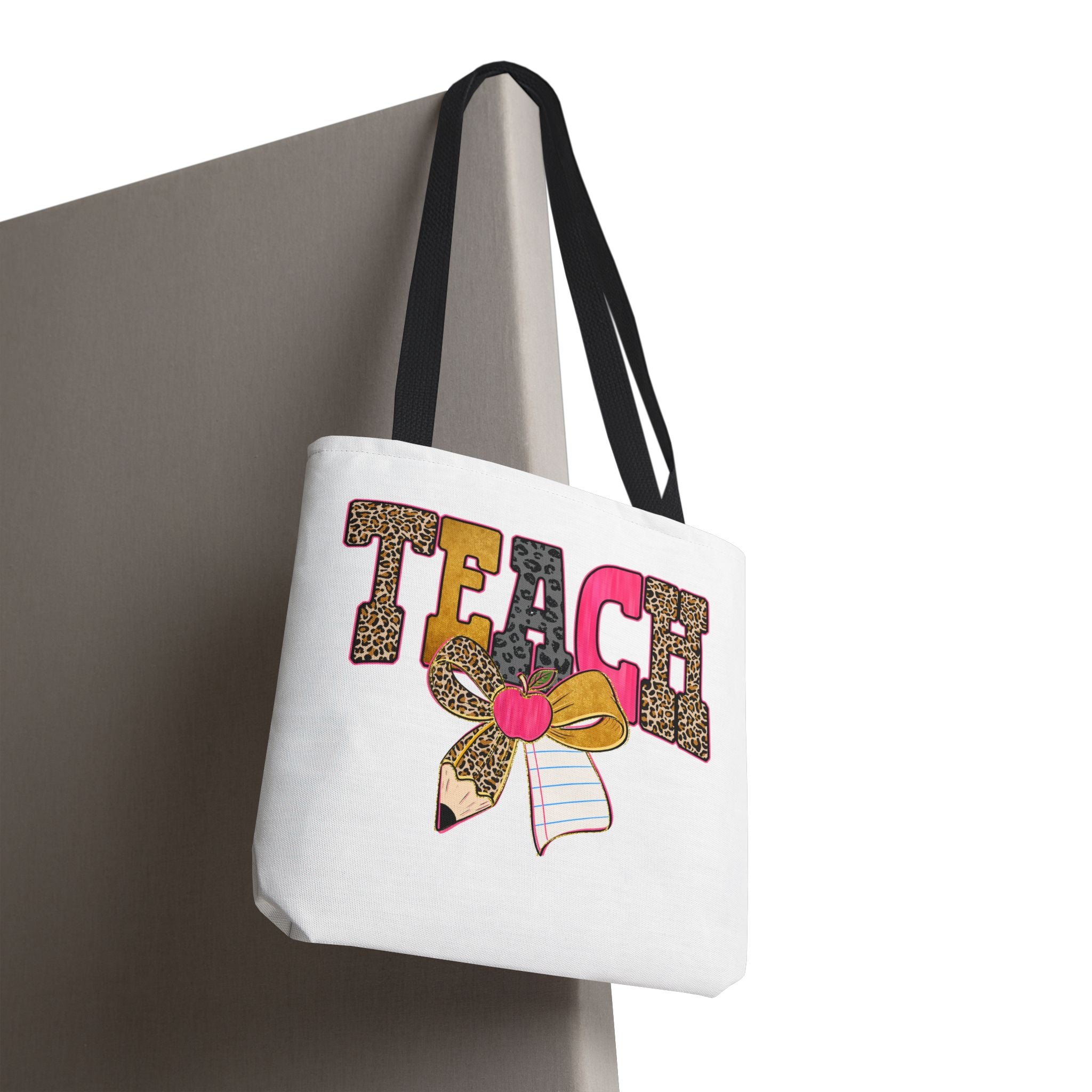 Teacher Leopard Print Pencil Tote Bag — Cute TEACH School Teacher Gift