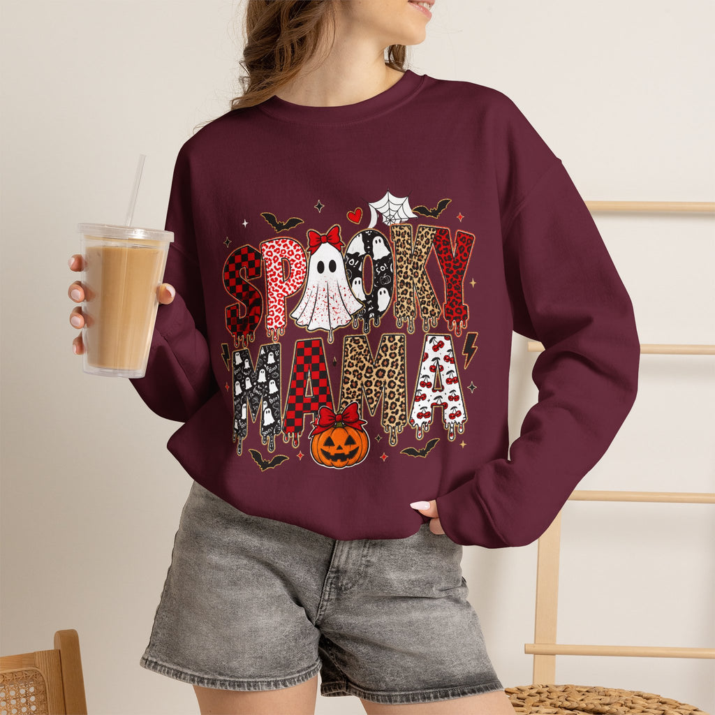 Spooky Mama Sweatshirt — Halloween Ghost Pumpkin Crewneck