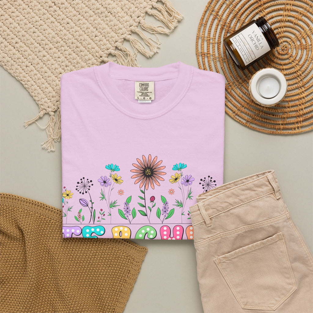 Teacher Floral T-Shirt — "Plant Seeds That Grow Forever"