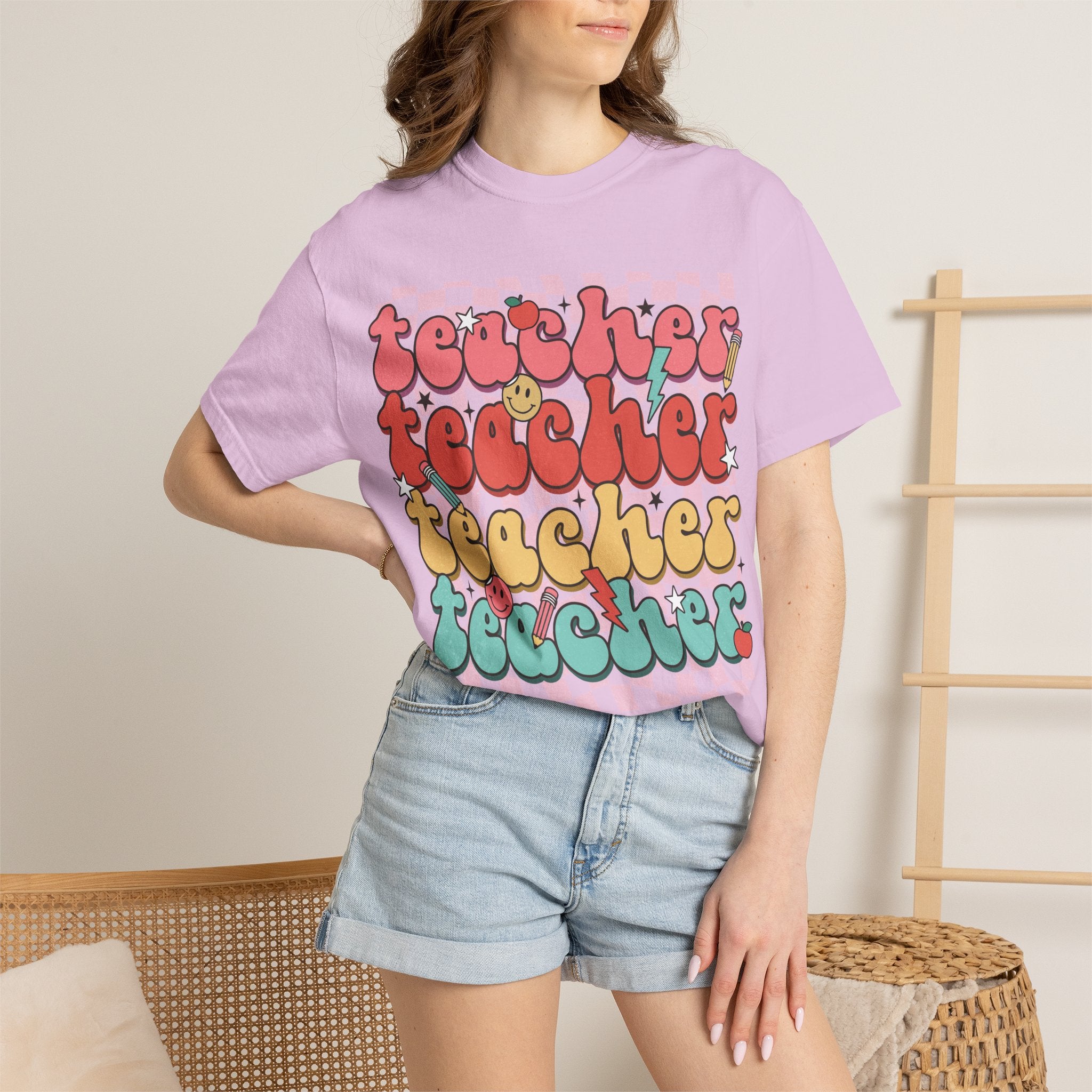 Retro Teacher Smile T-shirt
