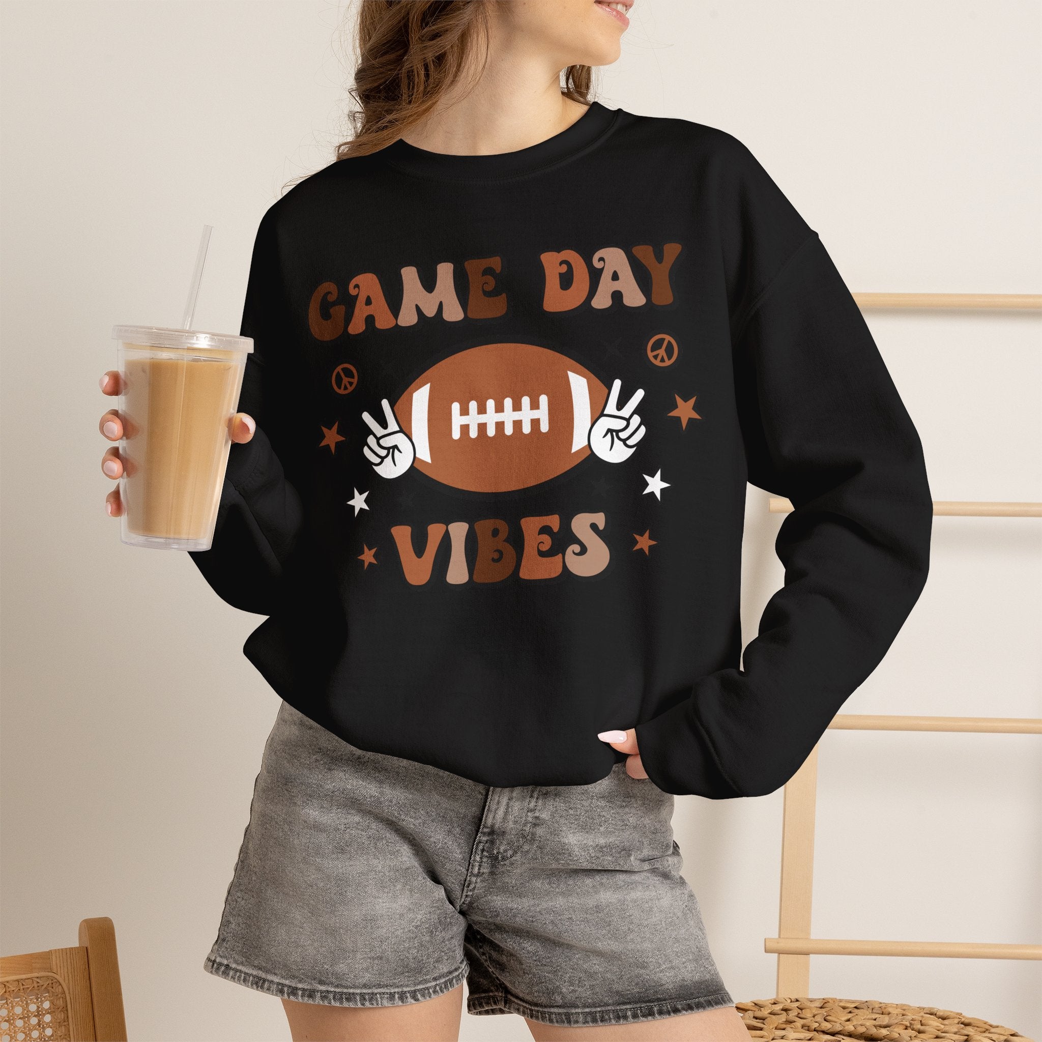 Game Day Vibes Sweatshirt — Retro Football Crewneck