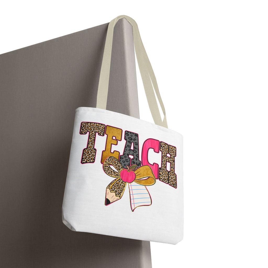 Teacher Leopard Print Pencil Tote Bag — Cute TEACH School Teacher Gift