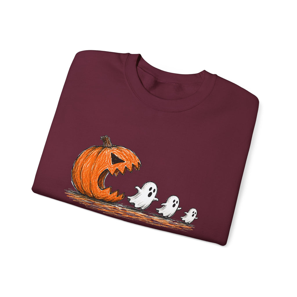Halloween Pumpkin & Ghosts Crewneck Sweatshirt