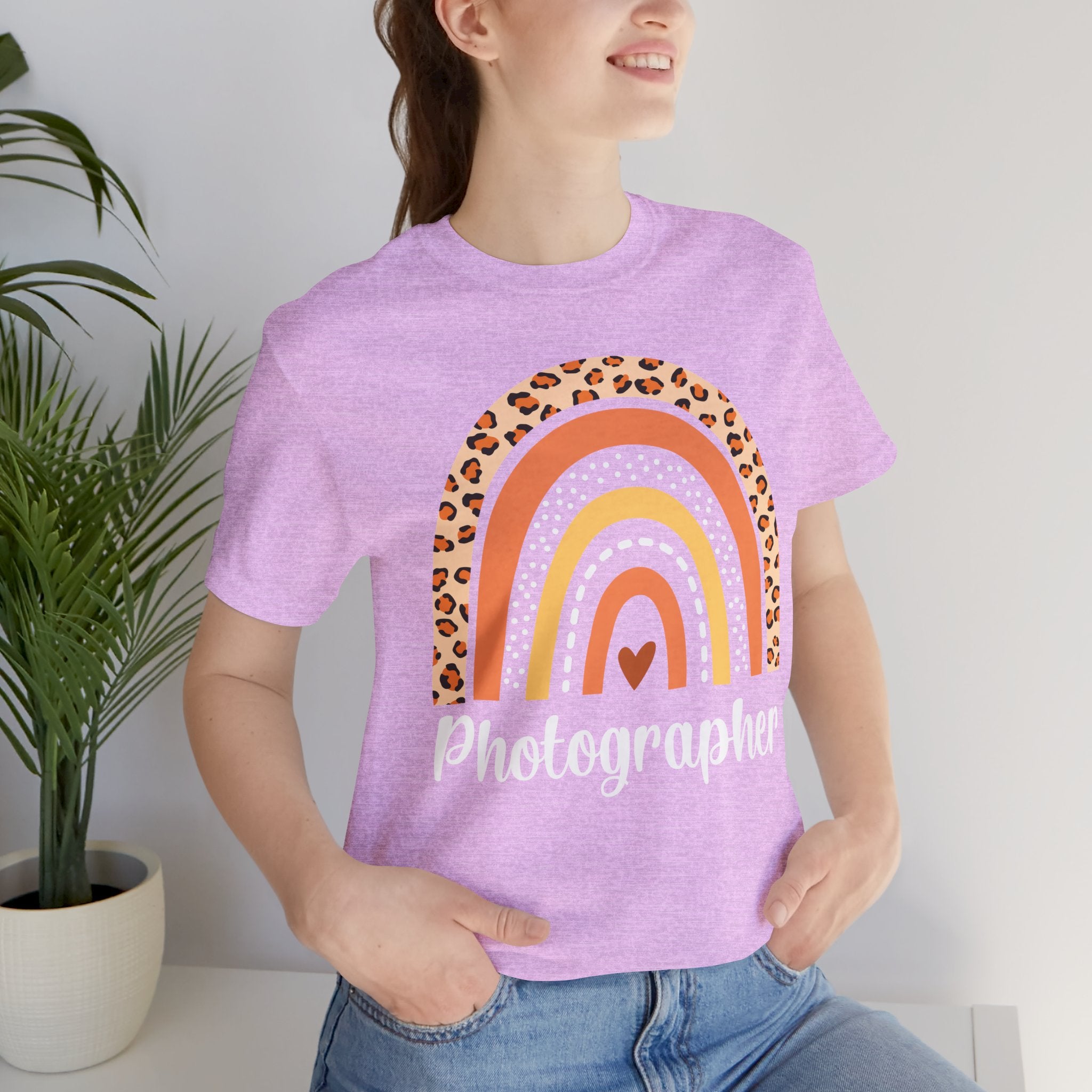 Leopard Rainbow  Photographer Tee — Boho Heart Graphic T-Shirt