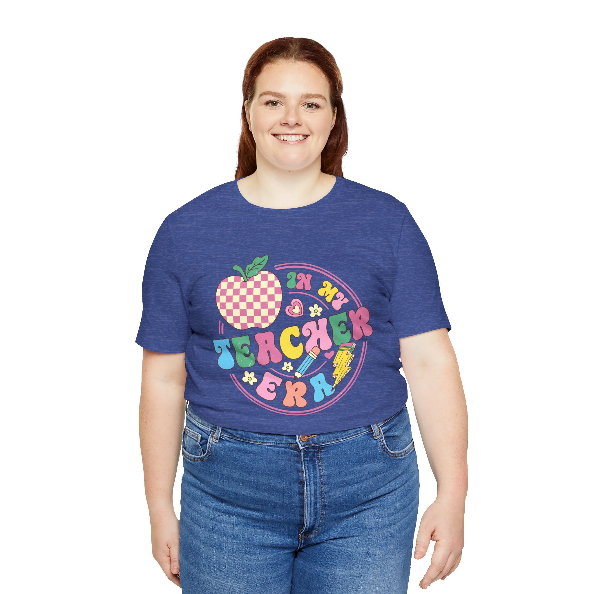 Teacher Vibes Tee — Cute Retro Apple Classroom Graphic T-Shirt