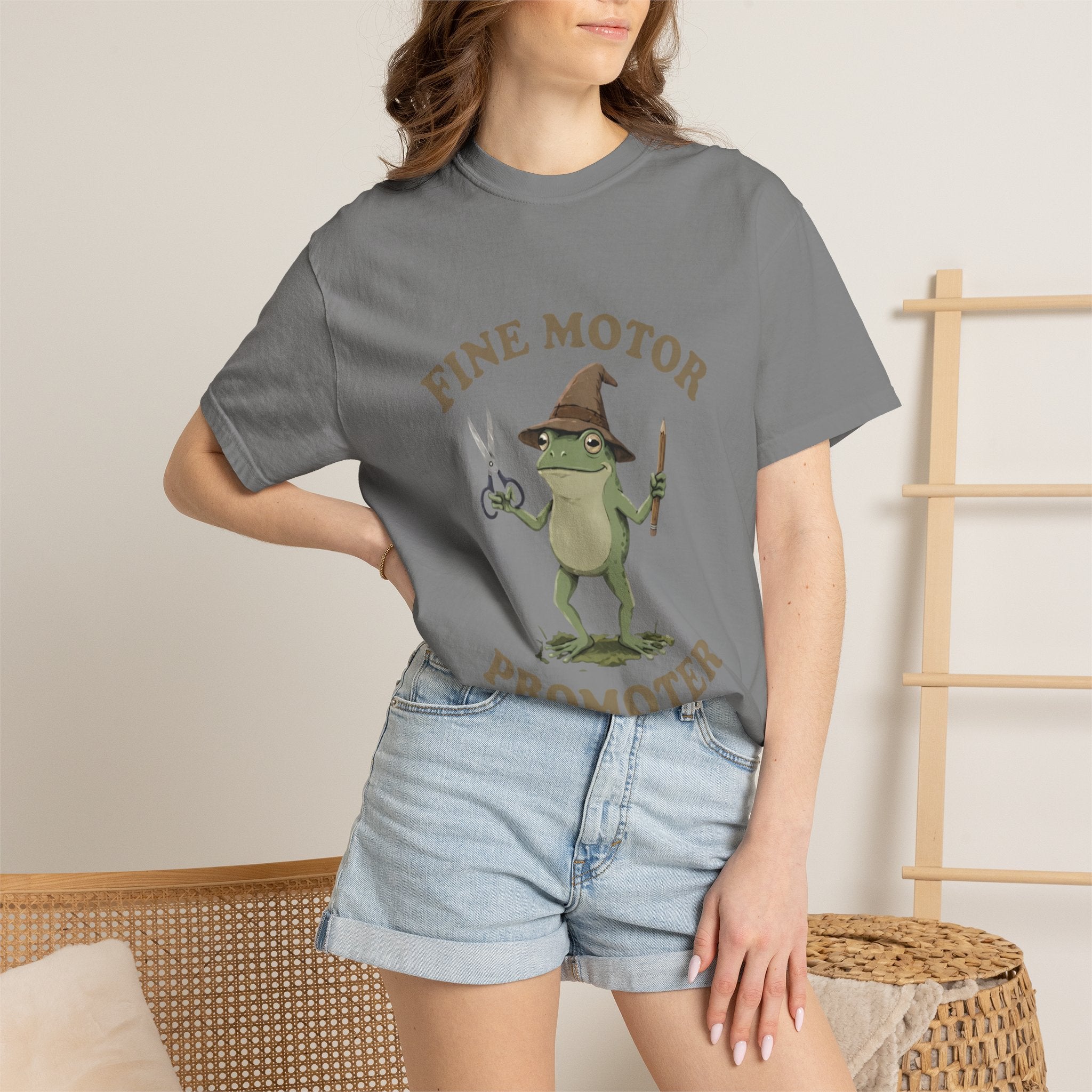 Fine Motor Promoter T-Shirt — Cute Frog Teacher Occupational Therapy Tee